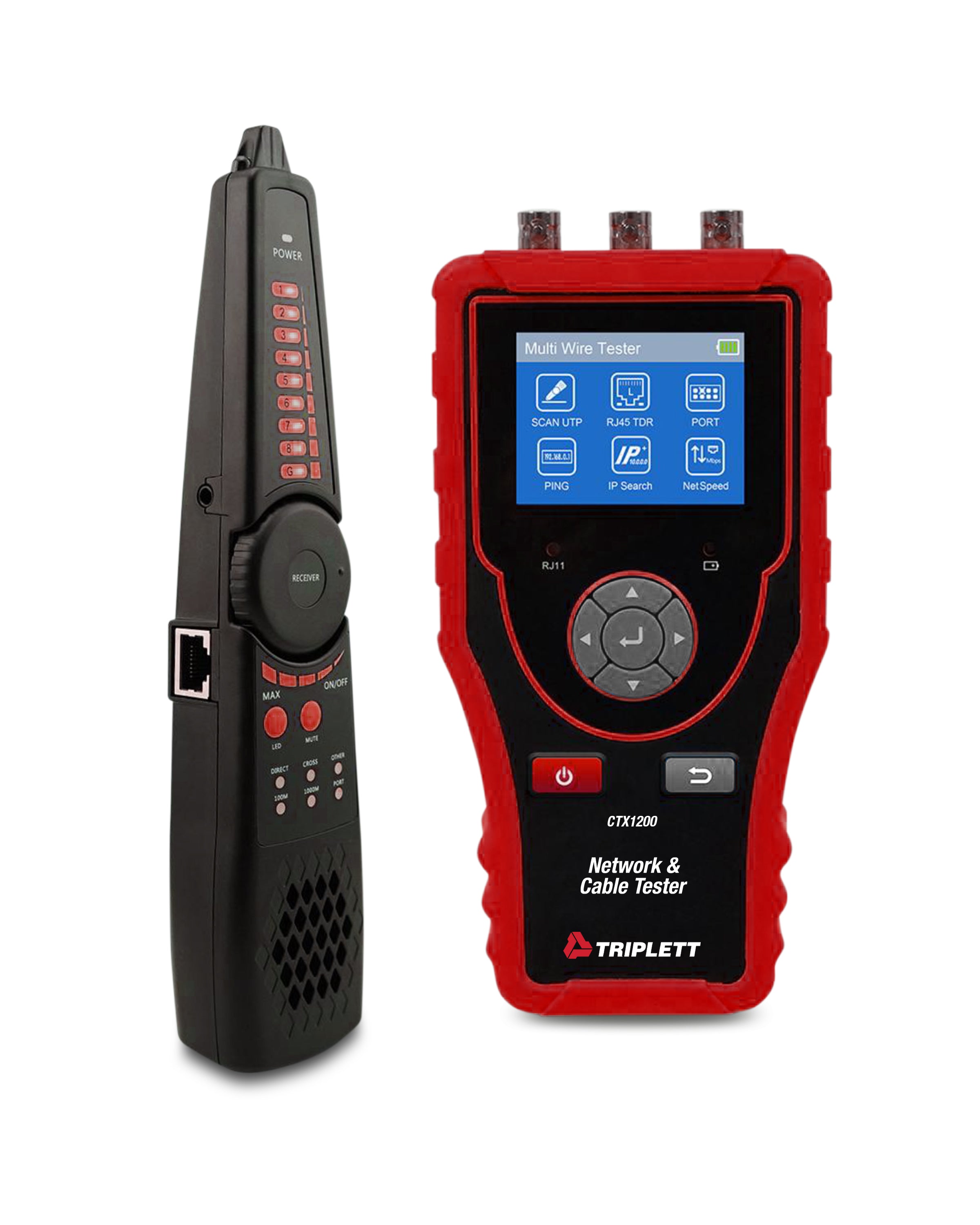 CTX1200 Professional Network Cable Tester with Probe - RJ45 RJ11 Ethernet LAN Wire Tester for Home & Office Network Installation - Perfect for IT Technicians and DIY Network Setup