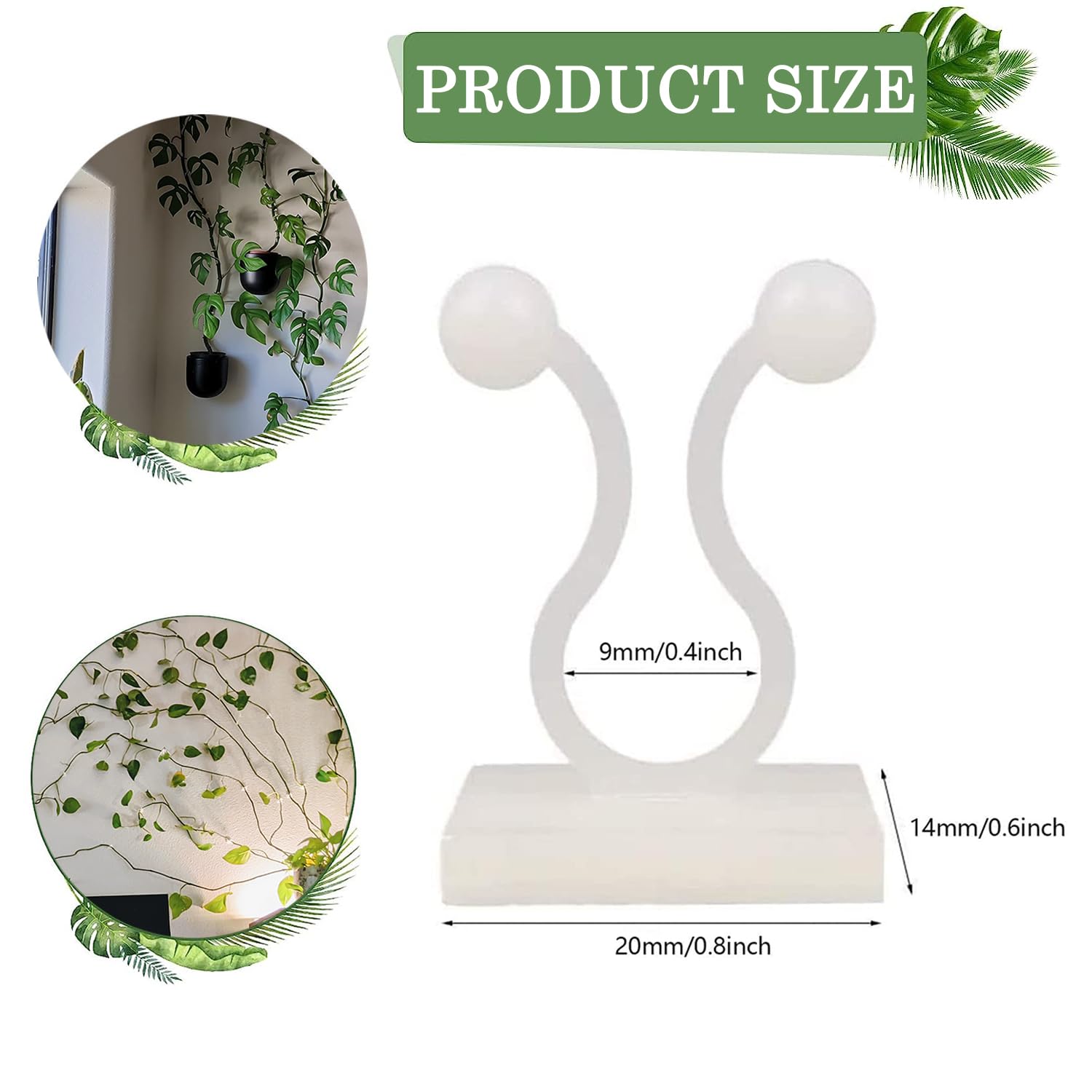 100Pcs Invisible Self-Adhesive Plant Climbing Wall Clips - White Plant Vine Support Clips for Indoor/Outdoor Decor, Cable & Wire Management - Perfect for Garden Trellis, Wall Vines & Home Organization