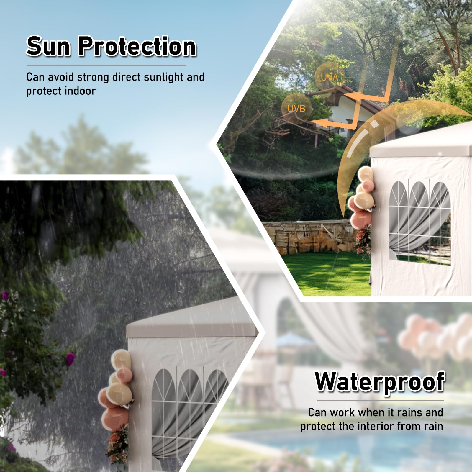 10x30 White Party Tent - Heavy Duty Outdoor Canopy with 8 Removable Sidewalls for Weddings, BBQ, Graduation & Backyard Events | Waterproof Patio Gazebo Shelter for Garden Parties, Birthday Celebrations & Outdoor Gatherings