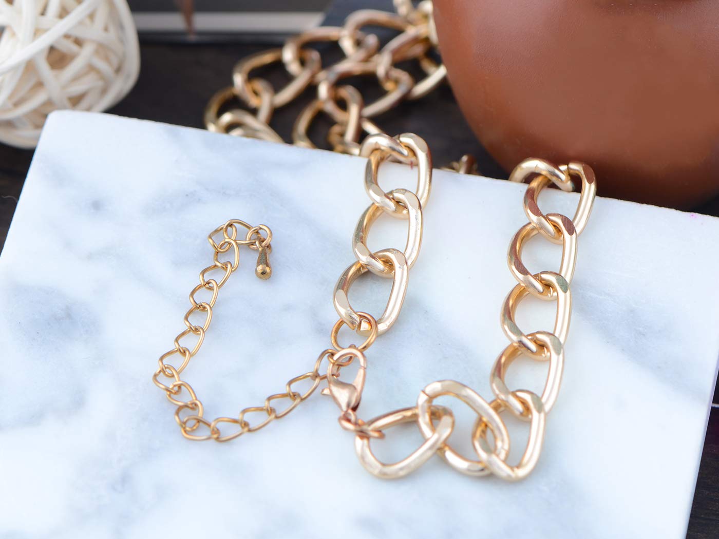 Alilang 14K Gold Plated Dollar Coin Bling Chain Link Pendant Necklace for Women - Urban Fashion Jewelry Gift for Birthday, Anniversary & Party
