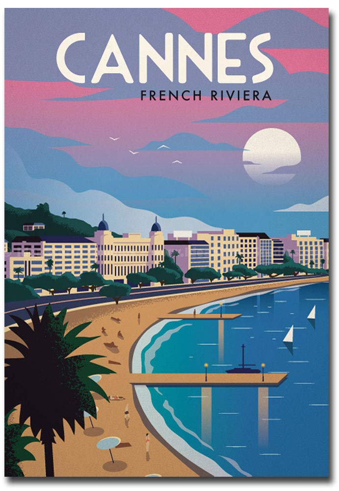 Vintage Cannes French Riviera Travel Art Fridge Magnet - 2.5