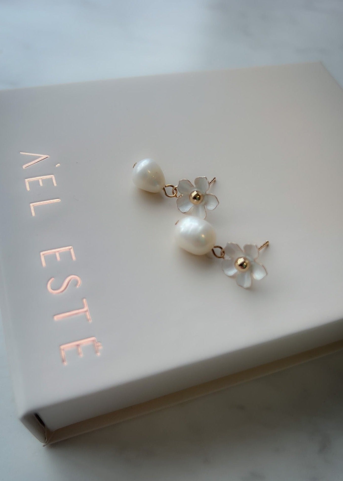 Valencia Pearl Drop Earrings - Elegant White Pearl Jewelry for Women | Perfect for Weddings, Parties & Special Occasions