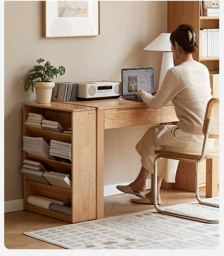 Oak Solid Wood Small Wall-Mounted Book Rack - Space-Saving Bookshelf for Living Room, Bedroom & Office Organization