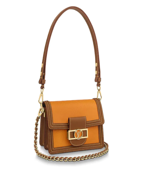 LV Mini Dauphine Crossbody Bag - Spring 2020 Safran Imperial Yellow Leather Shoulder Purse for Women | Perfect for Date Night, Travel & Everyday Use