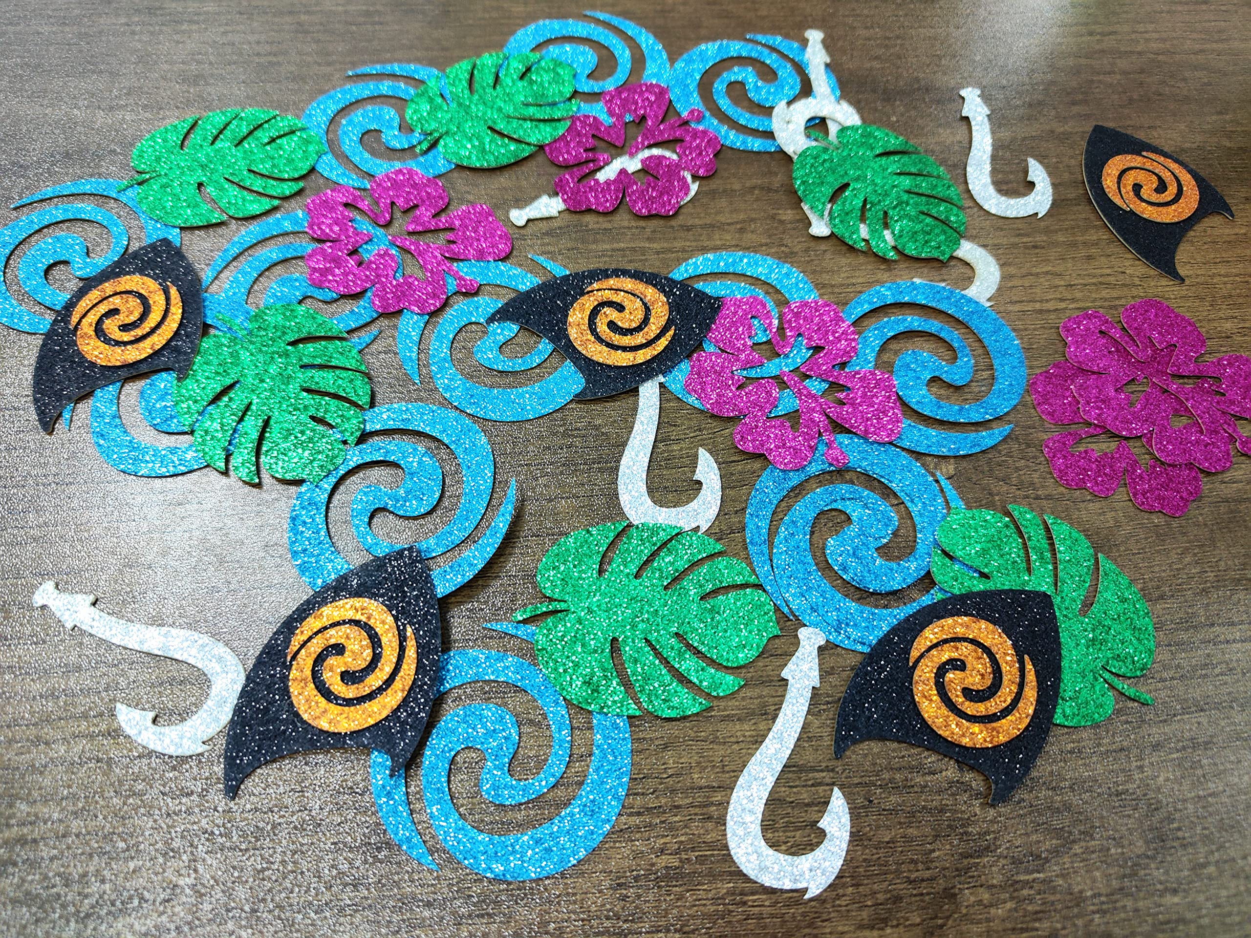 200Pcs Moana Birthday Confetti - Tropical Hawaiian Party Decorations for Baby Showers, Luau Theme Parties & Table Decor - Perfect for Disney Moana Themed Celebrations
