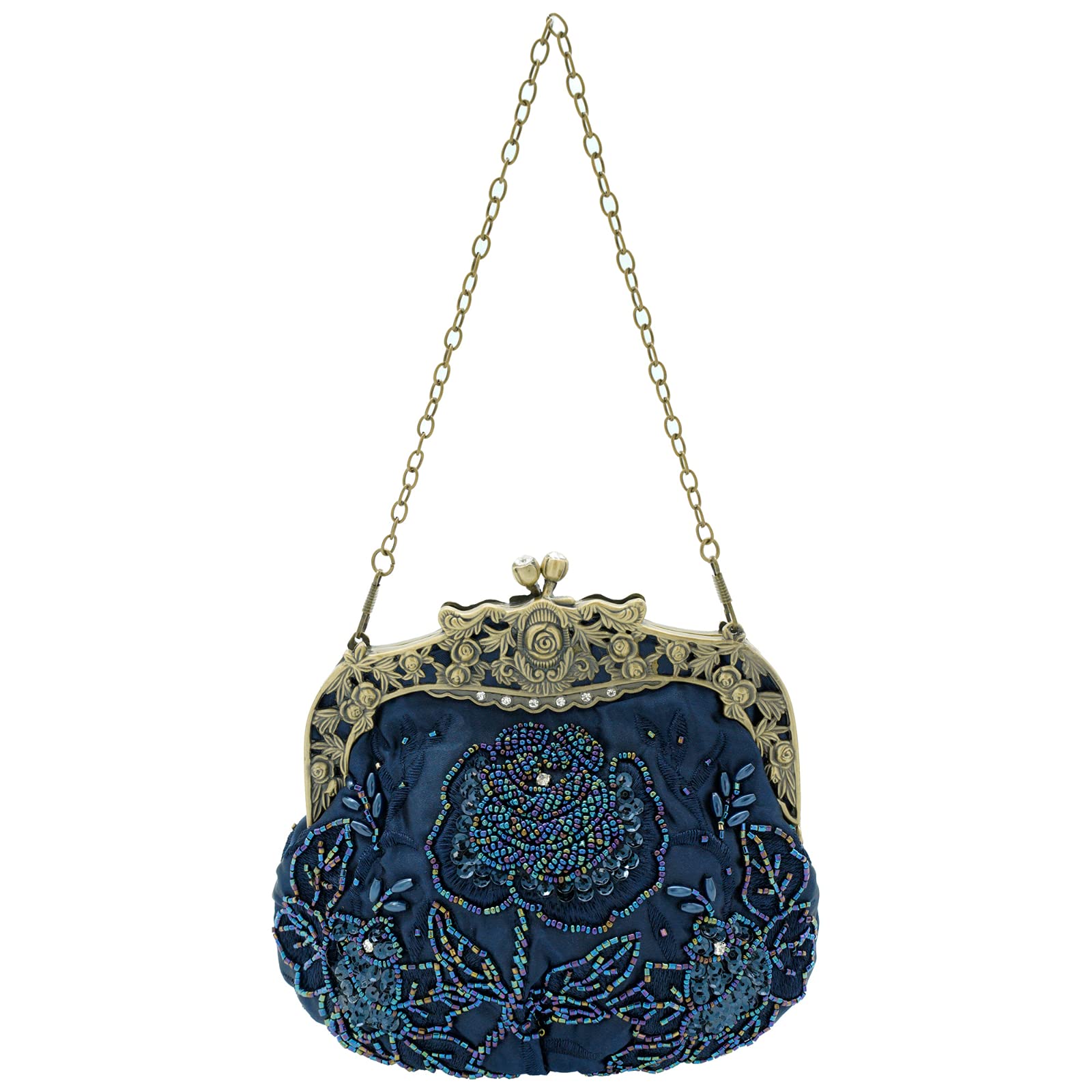 Vintage Beaded Evening Clutch Handbag for Women - Elegant Retro Embroidery Prom Purse - Perfect for Formal Dinners, Weddings & Special Occasions