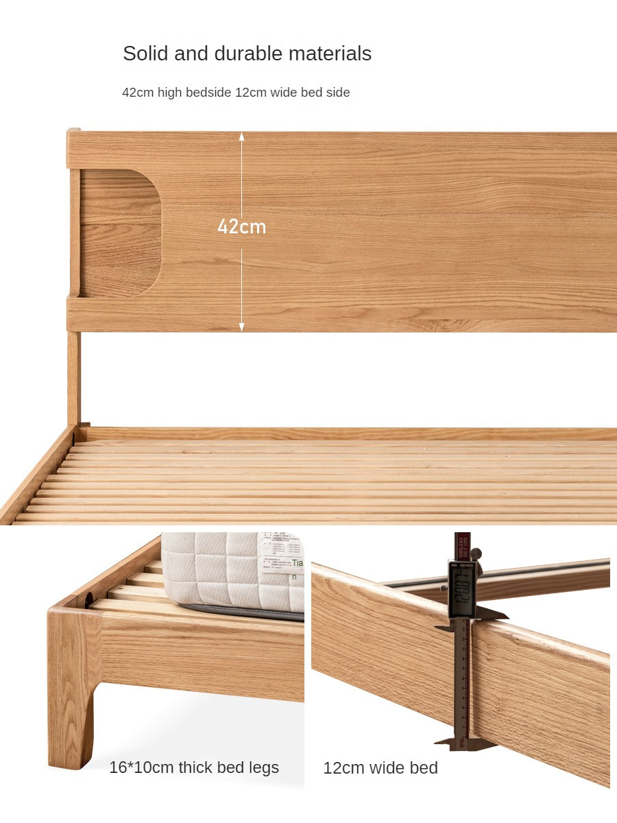 Solid Oak Wood Luminous Bedside Charging Shelf - Nightstand Organizer with USB Ports for Bedroom, Office & Dorm Room - Perfect for Phones, Tablets & Reading Lights
