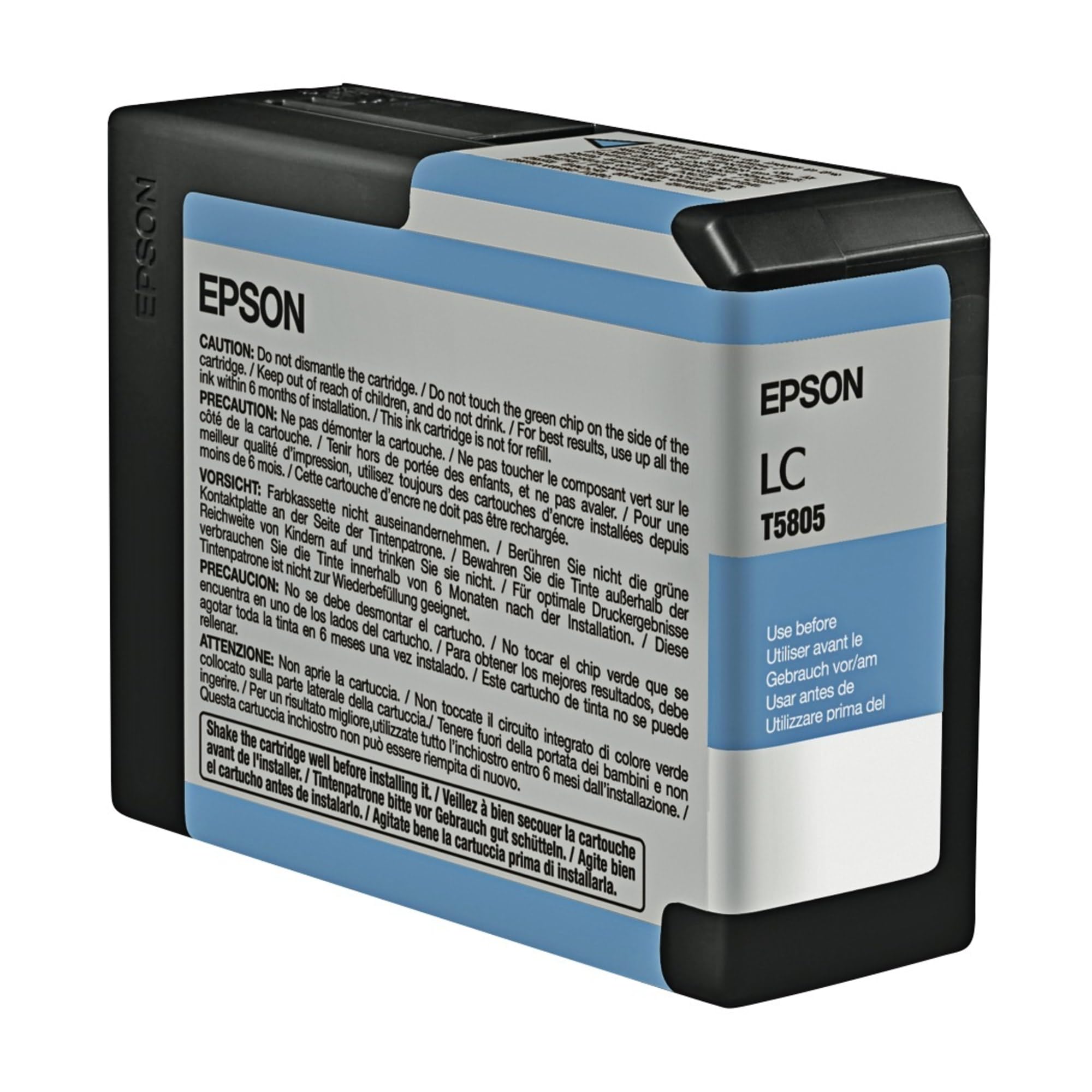 Epson T580500 UltraChrome K3 Light Cyan Ink Cartridge 80ml - Compatible with Epson Printers - Perfect for Photo Printing, Graphic Design & Office Use