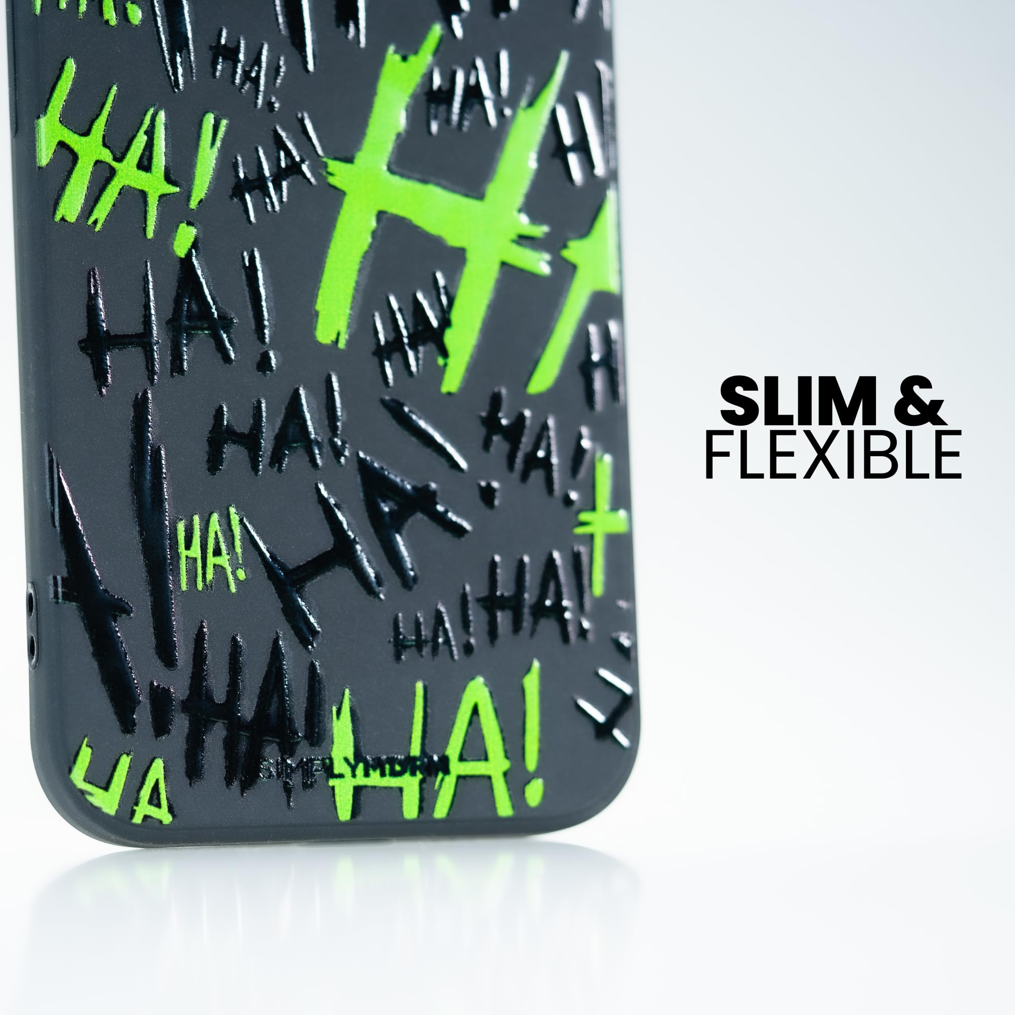 SIMPLYMDRN Ultra Slim iPhone 13 Pro Max Case with Joker Haha Design - Cool Superhero Villain Phone Cover for Men - Flexible Protective Case (Jok3ster Green) - Perfect for Daily Use, Work & Comic Conventions