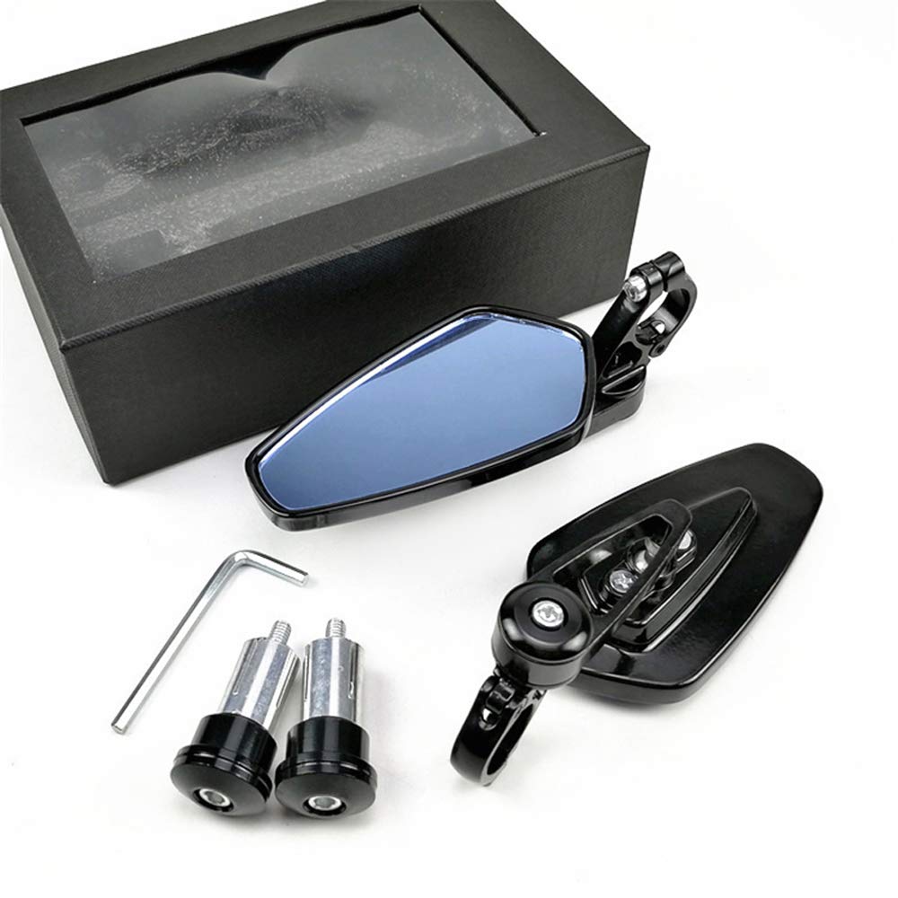22MM Black Retro Handlebar Mirror for Motorcycle - Universal Rear View Mirror for Harley, Cruiser, Chopper - Perfect for Safe Riding & Custom Bike Upgrades