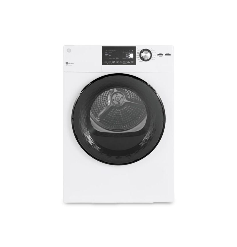 GE 4.1 Cu.Ft. White Vented Electric Dryer with Stainless Steel Drum - GFD14JSINWW - Perfect for Laundry Rooms & Apartments