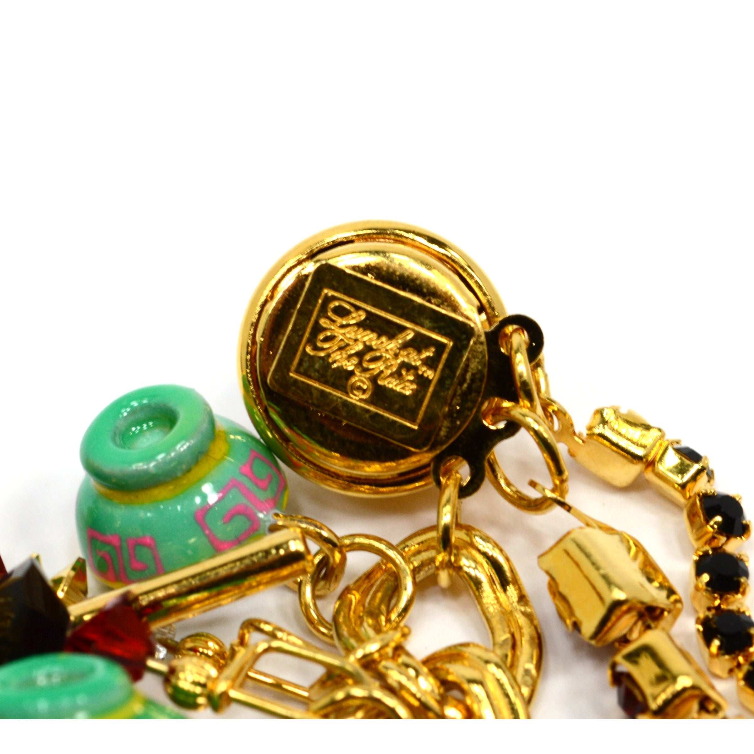 Stylish Chinese Takeout Charm Bracelet with Teapot & Chopsticks - Perfect for Asian-Themed Parties, Gifts, and Fashion Accessories