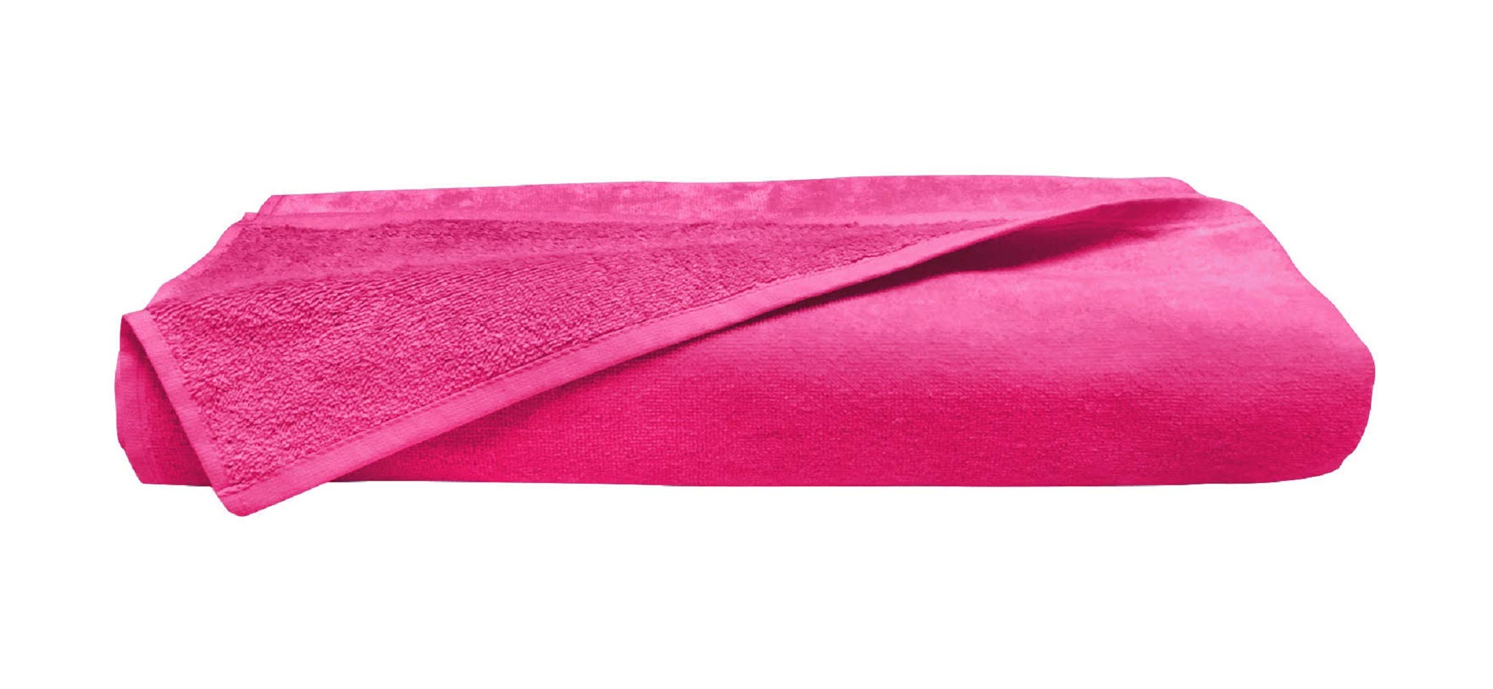 Luxury Plush Velour Oversized Bath Towel Set of 2 - Ultra Soft & Highly Absorbent Hotel & Spa Quality Towels for Bath, Beach & Pool - Hot Pink