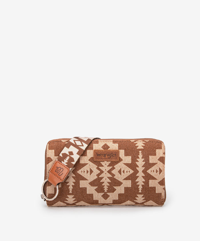 Wrangler All Over Aztec Print Wristlet - Stylish Crossbody Wallet for Women | Perfect for Travel, Shopping & Everyday Use
