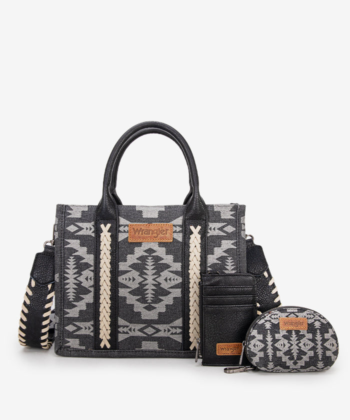 Wrangler Aztec Print Tote Bag Set - Stylish & Durable Cotton Tote Bags for Women - Perfect for Shopping, Beach, Travel & Everyday Use