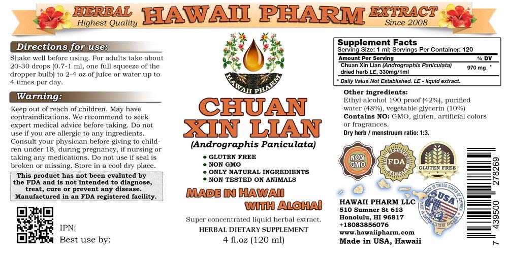Andrographis Paniculata Liquid Extract (Chuan Xin Lian) - 4x4 oz Herbal Supplement for Immune Support & Wellness - Perfect for Cold Season, Travel & Daily Health Maintenance