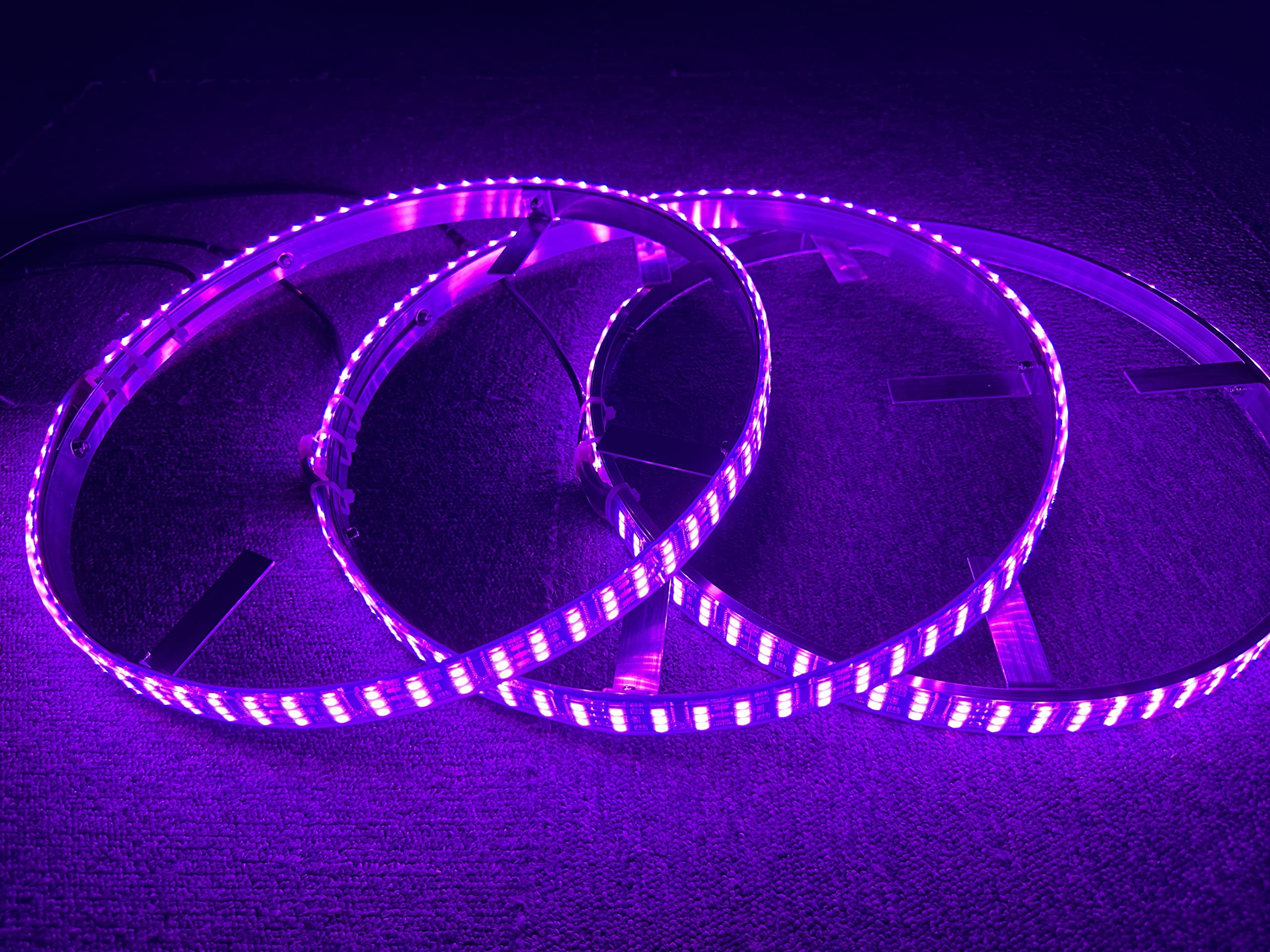 Polaris Slingshot RGB LED Wheel Lights - 15.5'' Triple Row Dream Color Chase with Bluetooth APP & Remote Control for S/R/SL/SLR/GT Models | Enhance Your Ride with Music-Sync Lighting for Night Cruising & Car Shows