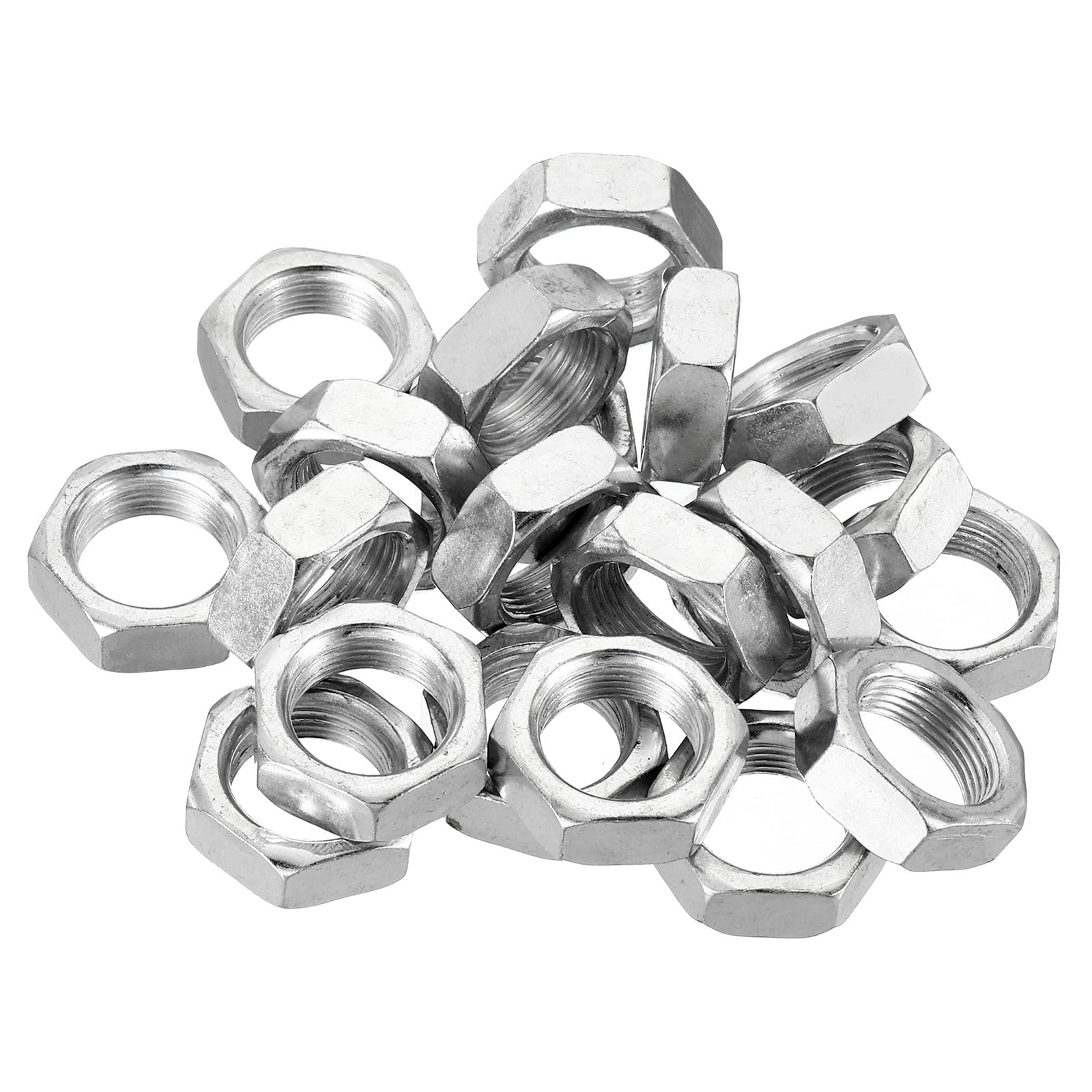 PATIKIL M16 x 1.0 Steel Hex Nuts - 20 Pack Metric Thread Zinc Plated Nuts - 8mm Height - Heavy Duty Fasteners for Automotive, Machinery & DIY Projects