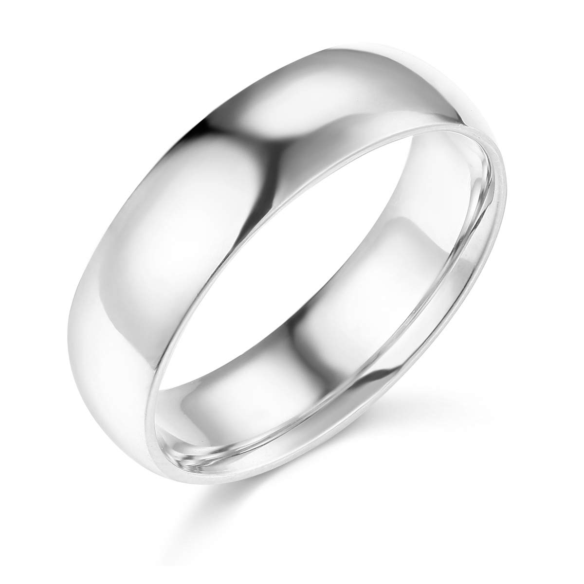 Wellingsale 14k Yellow or White Gold Solid 6mm Comfort Fit Men's Wedding Band Ring - Perfect for Engagements, Anniversaries & Everyday Wear