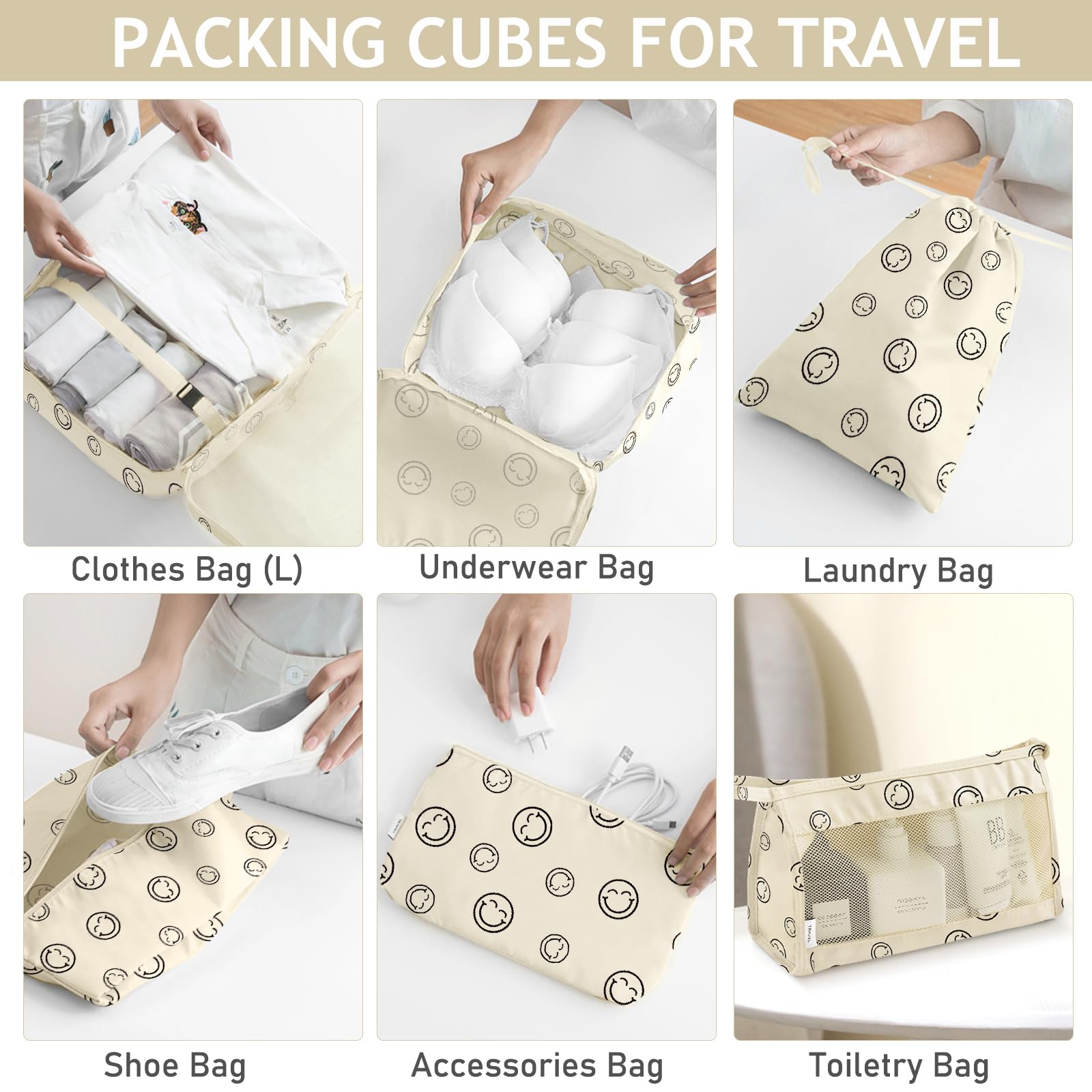 KPX Packing Cubes for Travel - 4-Piece Set, Lightweight Luggage Organizers with Toiletry Bag for Clothes, Shoes & Cosmetics | Perfect for Business Trips, Vacations & Weekend Getaways
