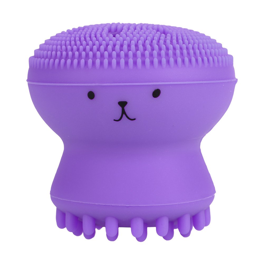 Gentle Silicone Face Cleansing Brush - Exfoliating & Oil Control Facial Massager - Deep Pore Cleanser for Acne & Blackheads - Reusable Makeup Remover Tool (Purple) - Perfect for Daily Skincare Routine & Travel