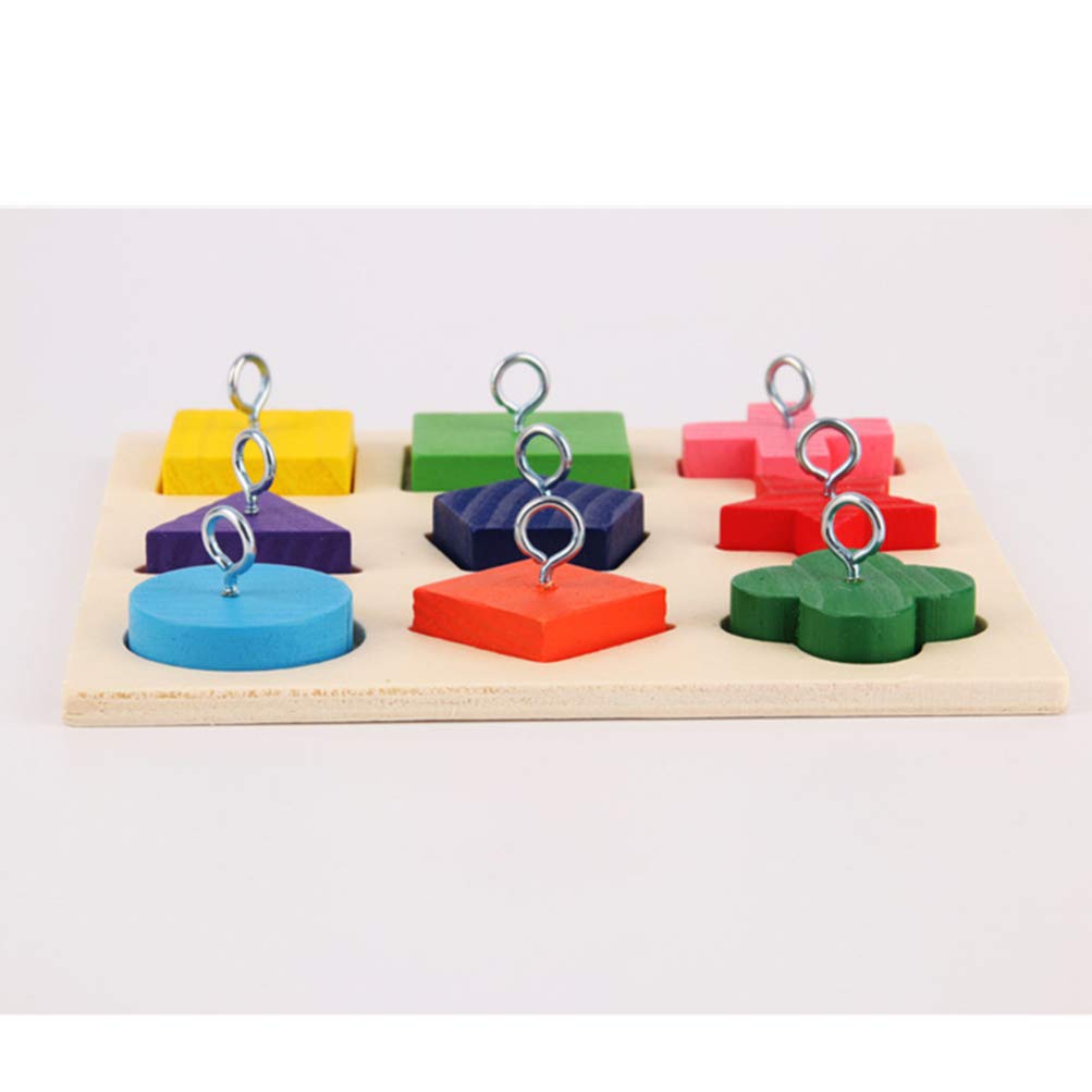 POPETPOP Wooden Parrot Block Toy - Safe & Fun Bird Chewing Toy for Parrots, Cockatiels, Lovebirds - Perfect for Playtime, Training & Enrichment Activities