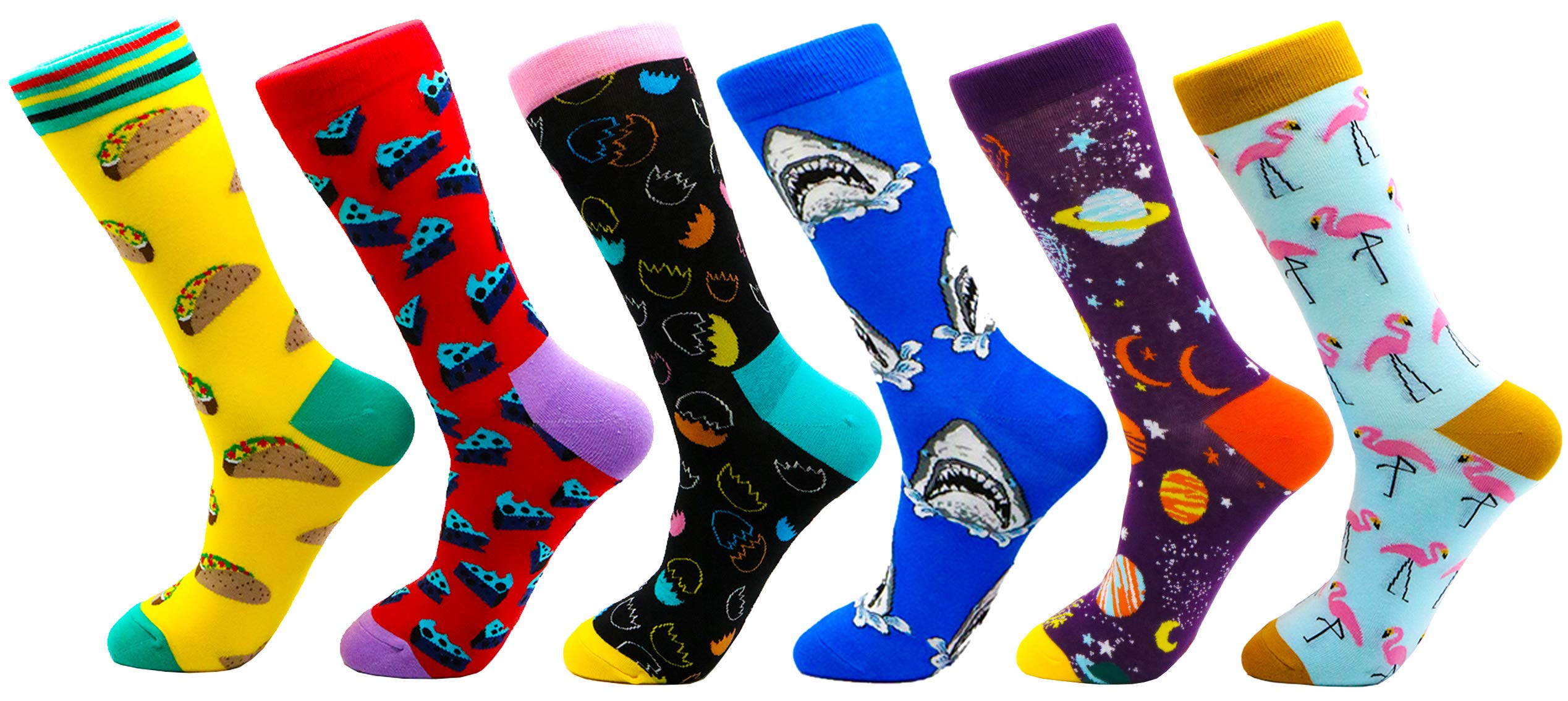 FATMINGO SOCKS - Funny & Colorful Men's Dress Socks with Unique Patterns - Novelty Crazy Crew Socks Made of Soft Combed Cotton - Perfect for Gifts, Parties, and Casual Wear