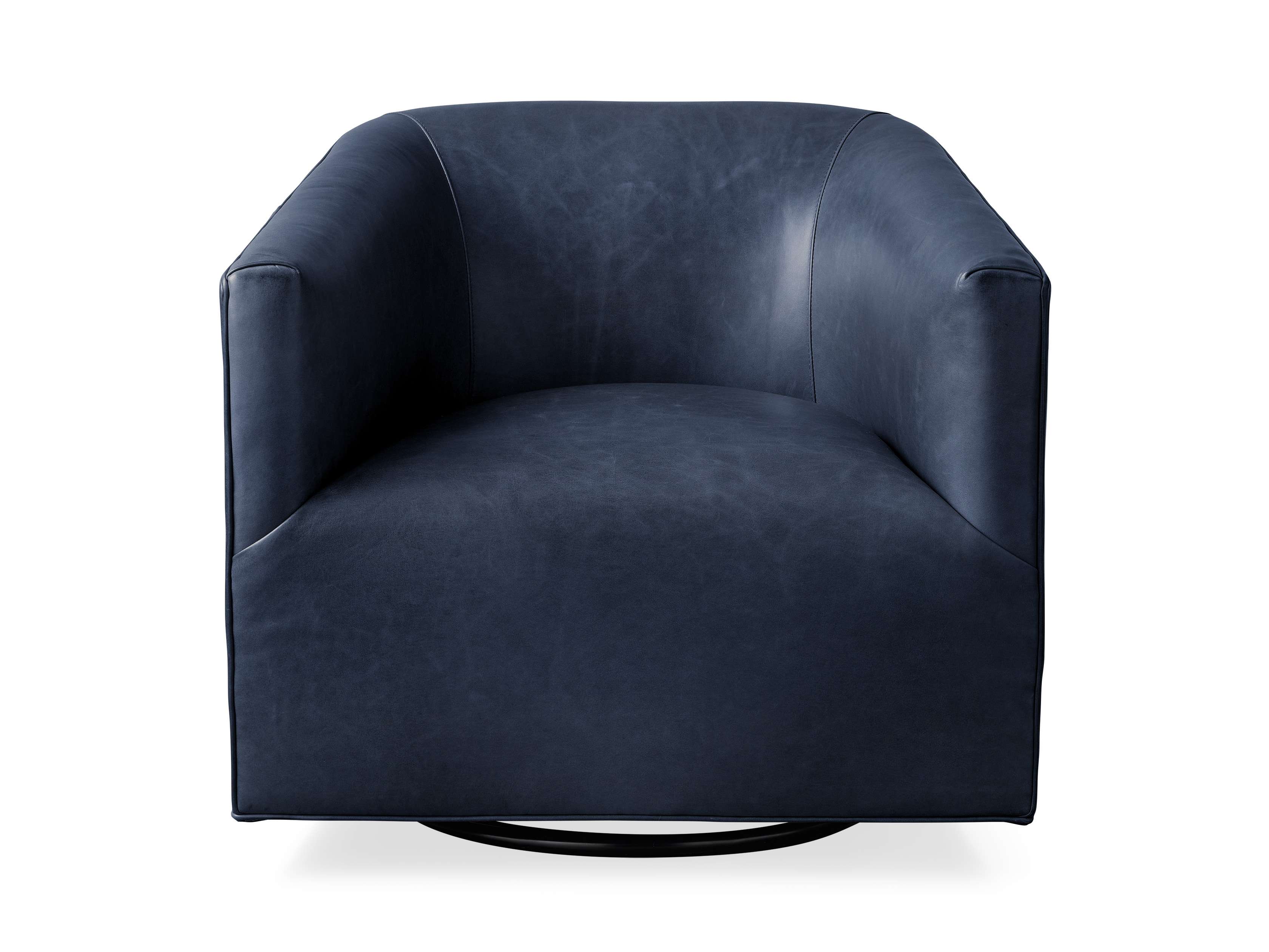 Ellison Leather Plinth Swivel Chair - Modern Office Chair with 360 Degree Rotation - Perfect for Home Office, Conference Room & Executive Workspace