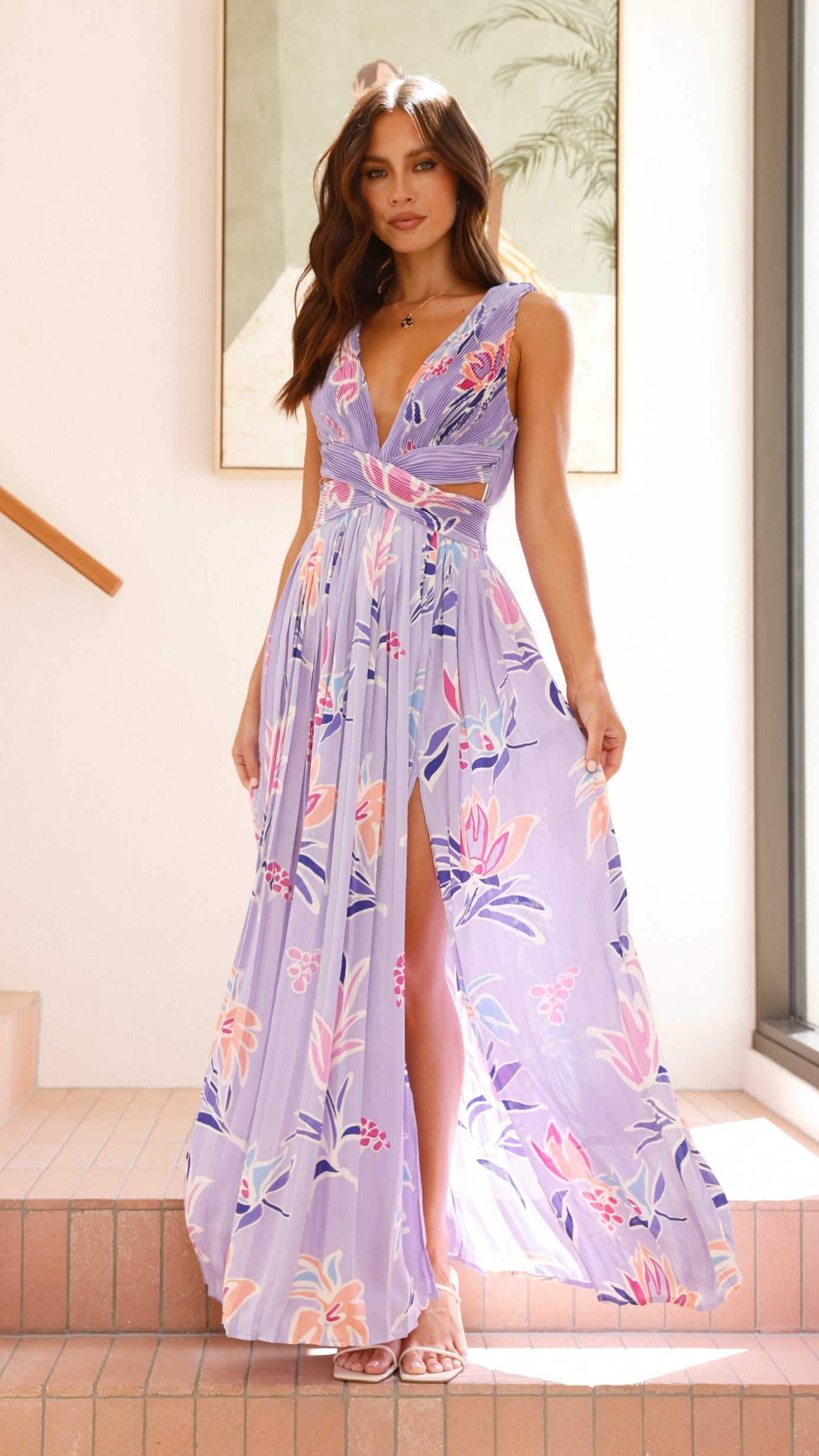 Anita Women's Maxi Dress - Floral Print Long Dress with Flowy Silhouette | Perfect for Summer, Beach, and Casual Outings