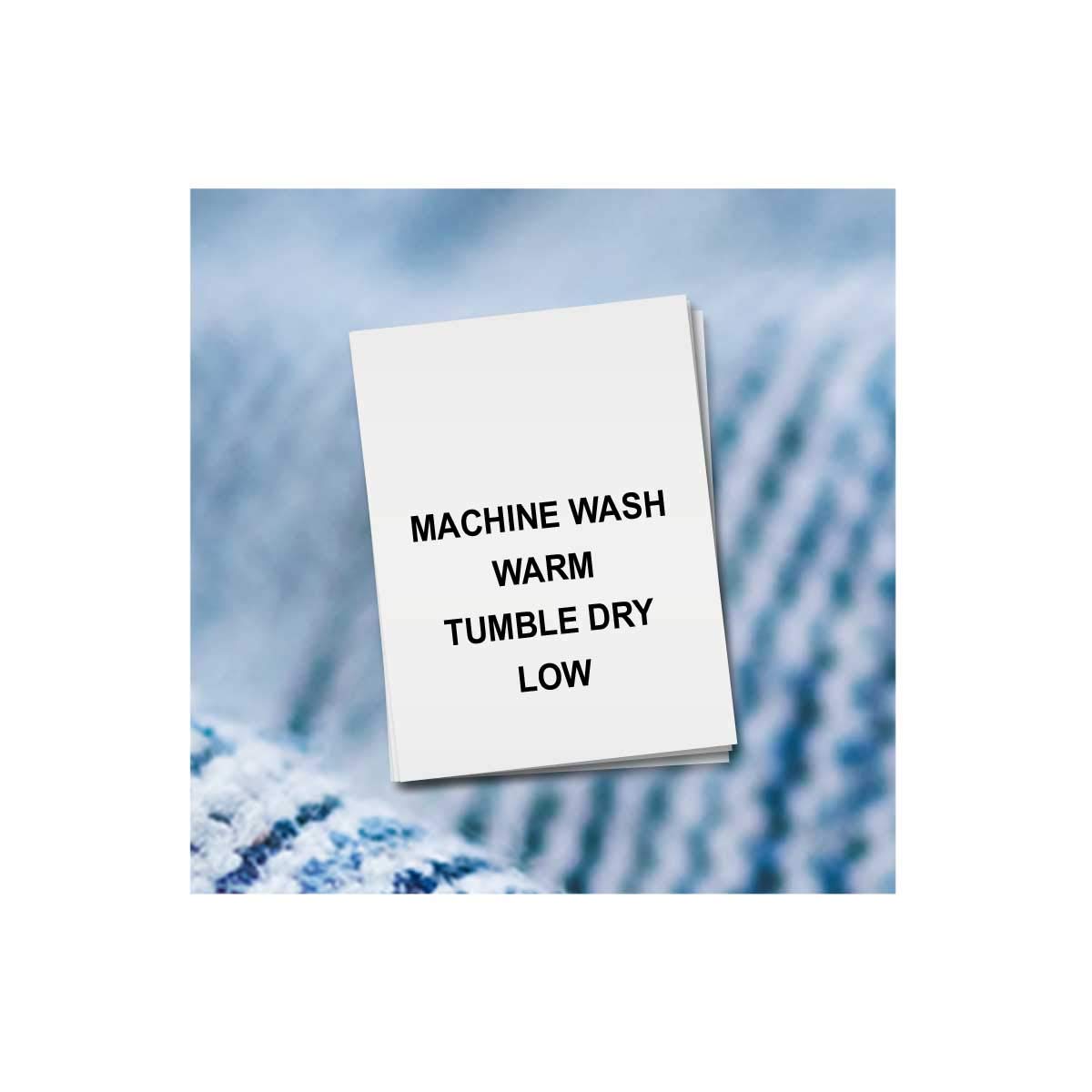 100 Custom Printed Clothing Labels & Care Labels (Machine Wash Warm) - Ideal for DIY Garments, Branding & Laundry Instructions