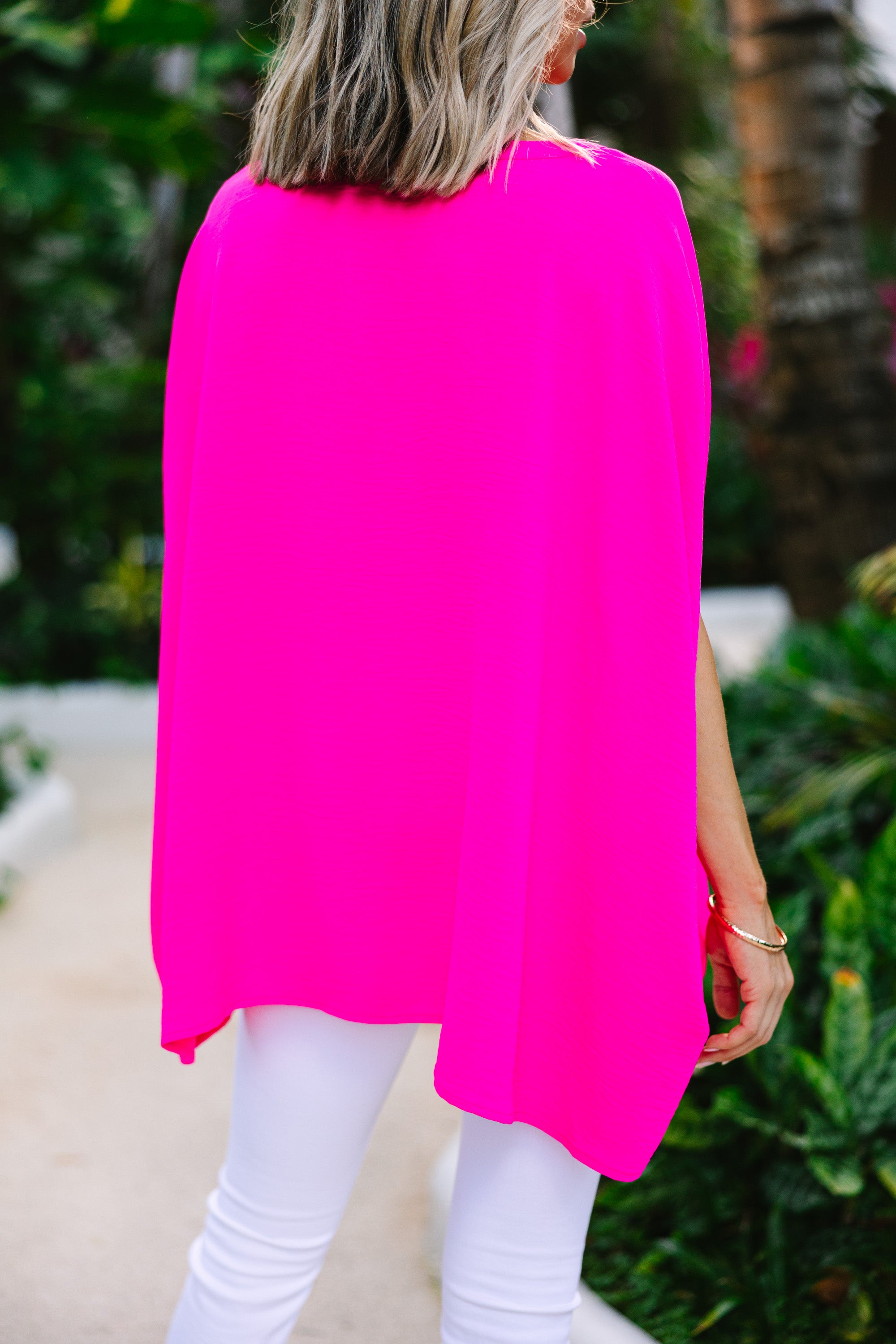 Stylish Hot Pink Dolman Sleeve Casual Top for Women - Perfect for Office Wear, Date Nights & Weekend Outfits