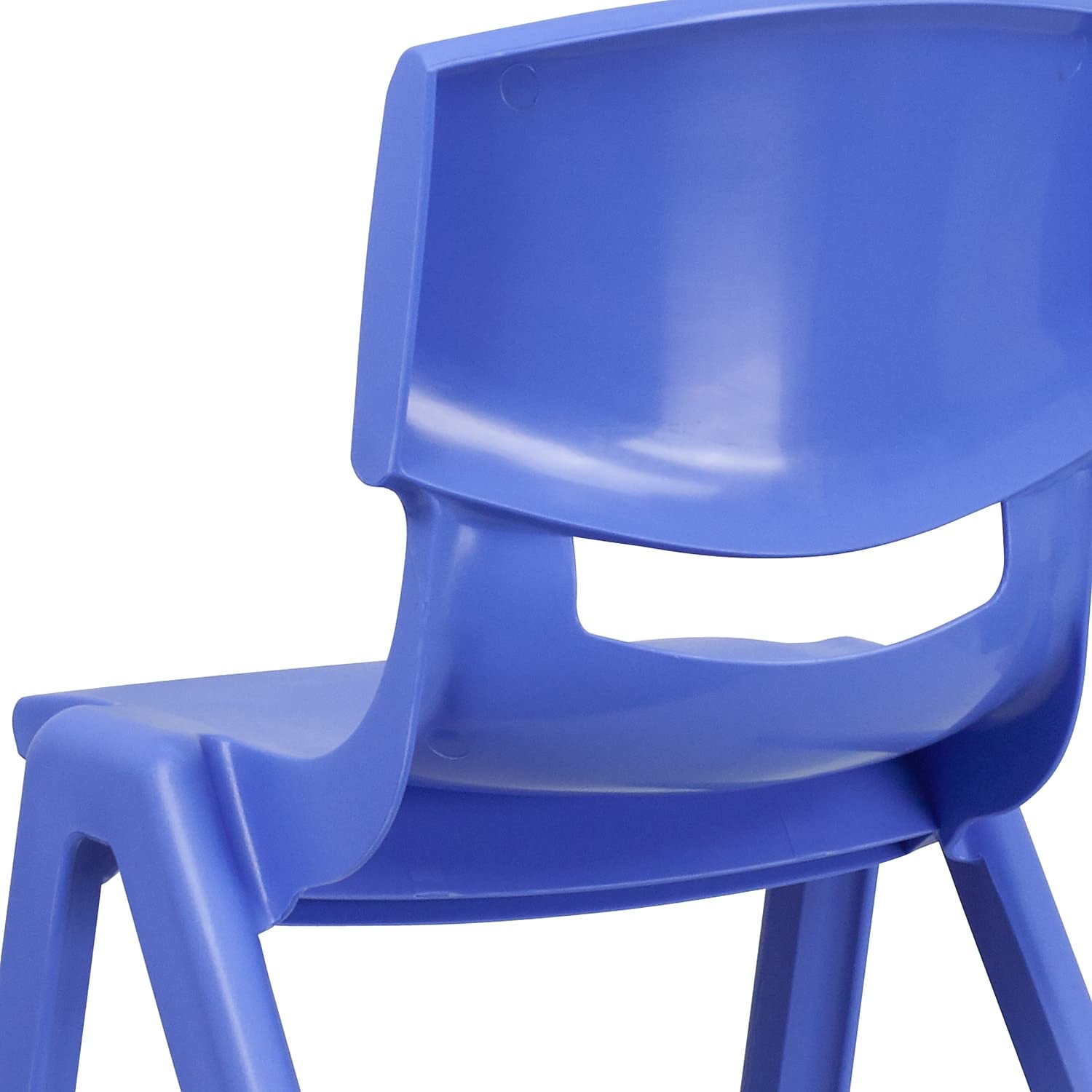 Flash Furniture Whitney 5-Pack Blue Plastic Stacking Chairs - 15.5