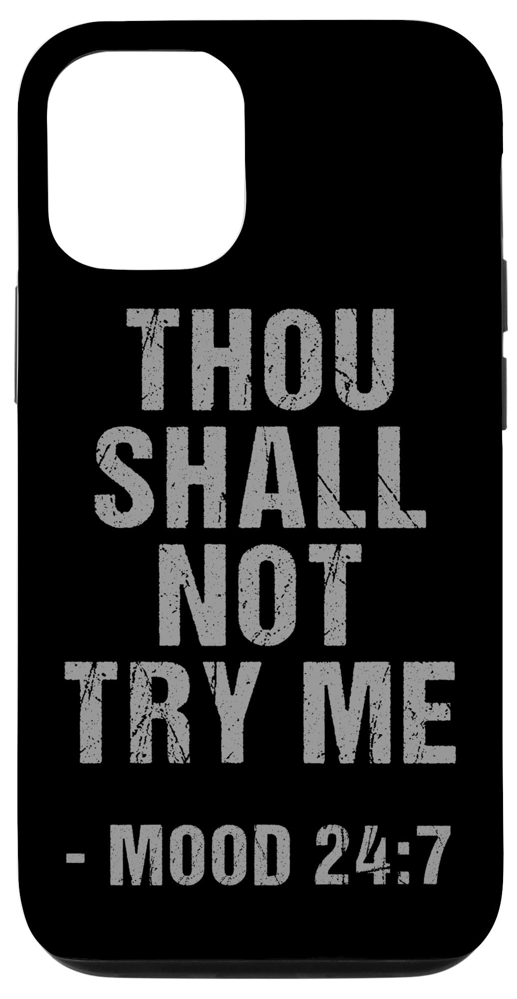 iPhone 12/12 Pro Case with 'Thou Shall Not Try Me' Religious Savage Quote - Funny Protective Cover for Daily Use, Work & School