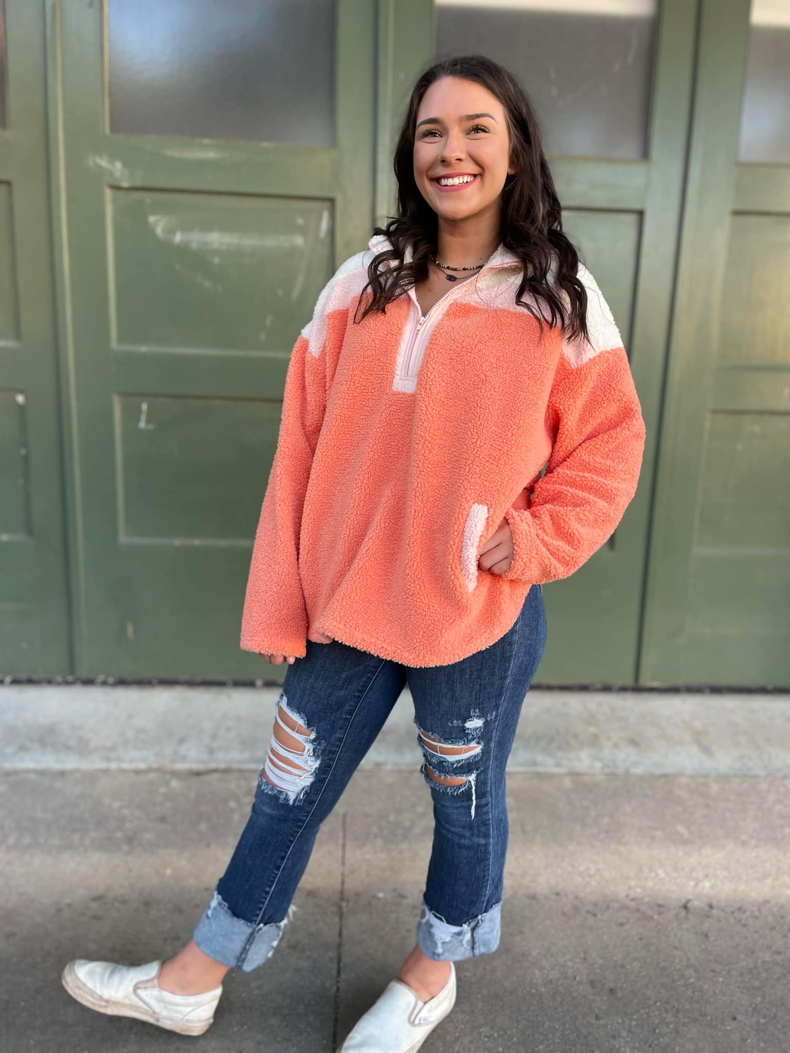 PREORDER: Sherbet Half Zip Fleece Pullover - Cozy Winter Layering for Outdoor Activities & Casual Wear