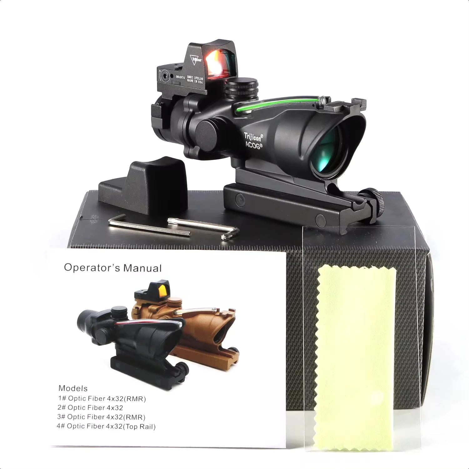 Adjustable 4x32 Red Dot Scope with 1x-4x Magnification | RMR Tactical Sight | 20mm Rail Mount | Compatible with Glock & Hunting Rifles | Perfect for Target Shooting, Hunting, and Tactical Training