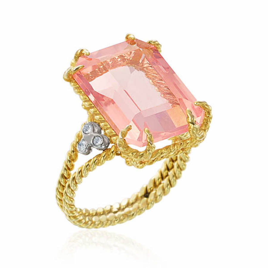 Rose Quartz Rope Ring for Women - Healing Crystal Jewelry for Love & Positive Energy - Elegant Adjustable Boho Ring for Everyday Wear, Gifts & Spiritual Healing