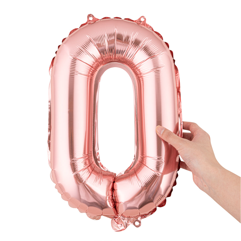 Rose Gold Mylar Letter O Balloon - 16 Inch Party Decoration for Birthdays, Anniversaries & Celebrations - 1 Count Box
