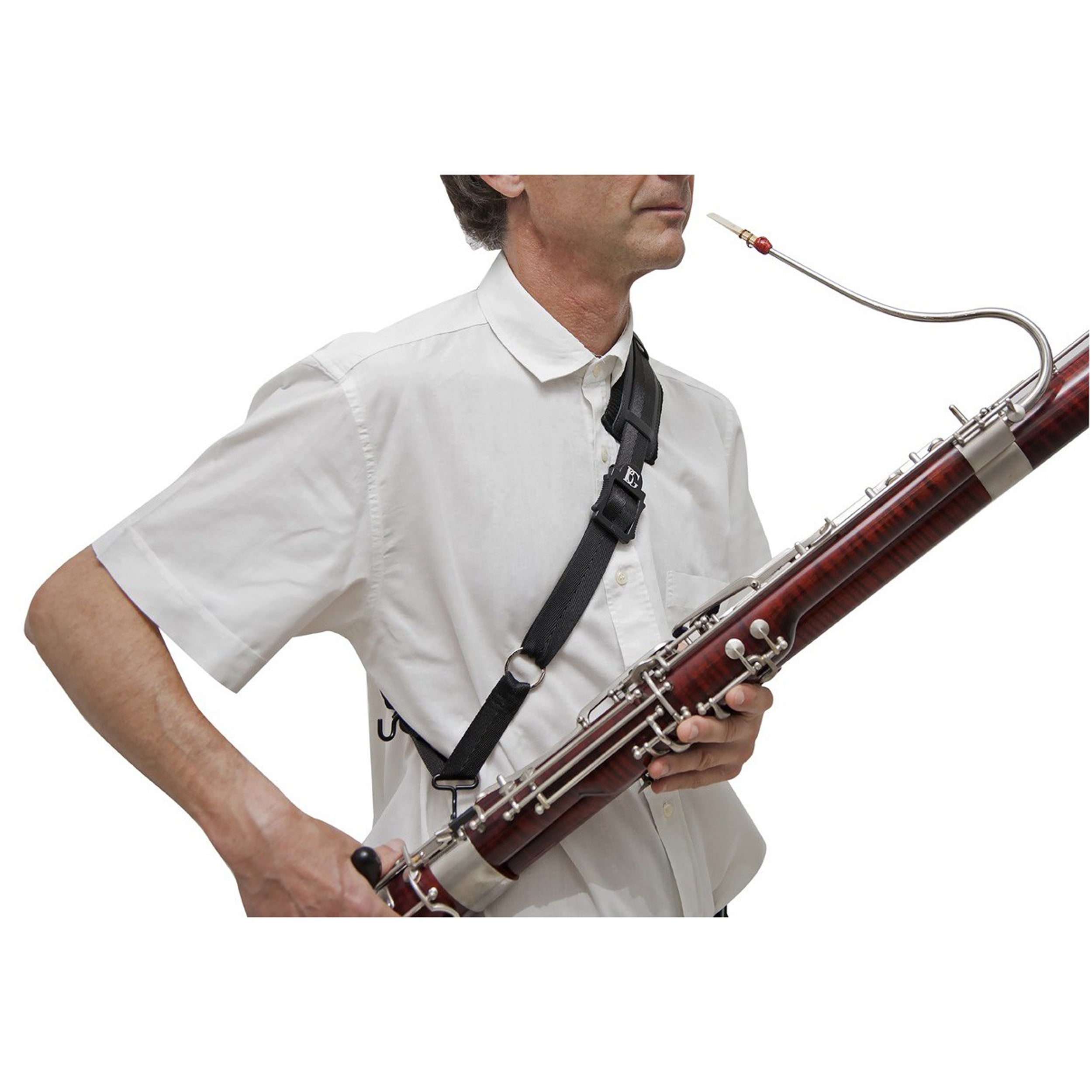 Premium BG Bassoon Shoulder Strap - Comfortable Leather & Cotton Padded Support for Professional Musicians - Ideal for Orchestra, Band Practice & Long Performances
