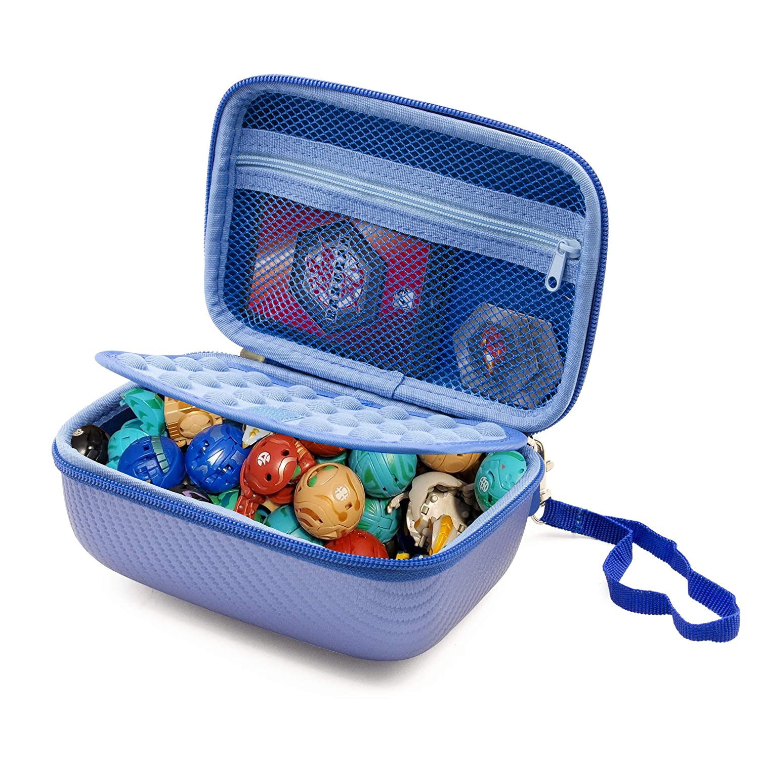 CASEMATIX Hard Shell Travel Case for Bakugan Figures, BakuCores & Trading Cards - Padded Divider & Wrist Strap - Perfect for Storage, Travel & Game Protection