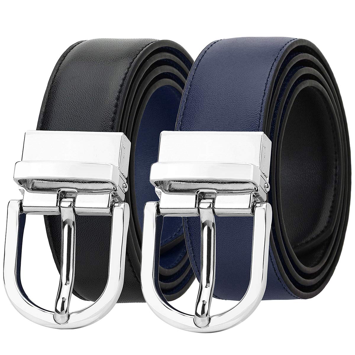 Falari Reversible Genuine Leather Belt for Women & Kids - 2 Colors in 1 Belt with Single Prong Buckle | Stylish Fashion Accessory for Casual, Office & Daily Wear