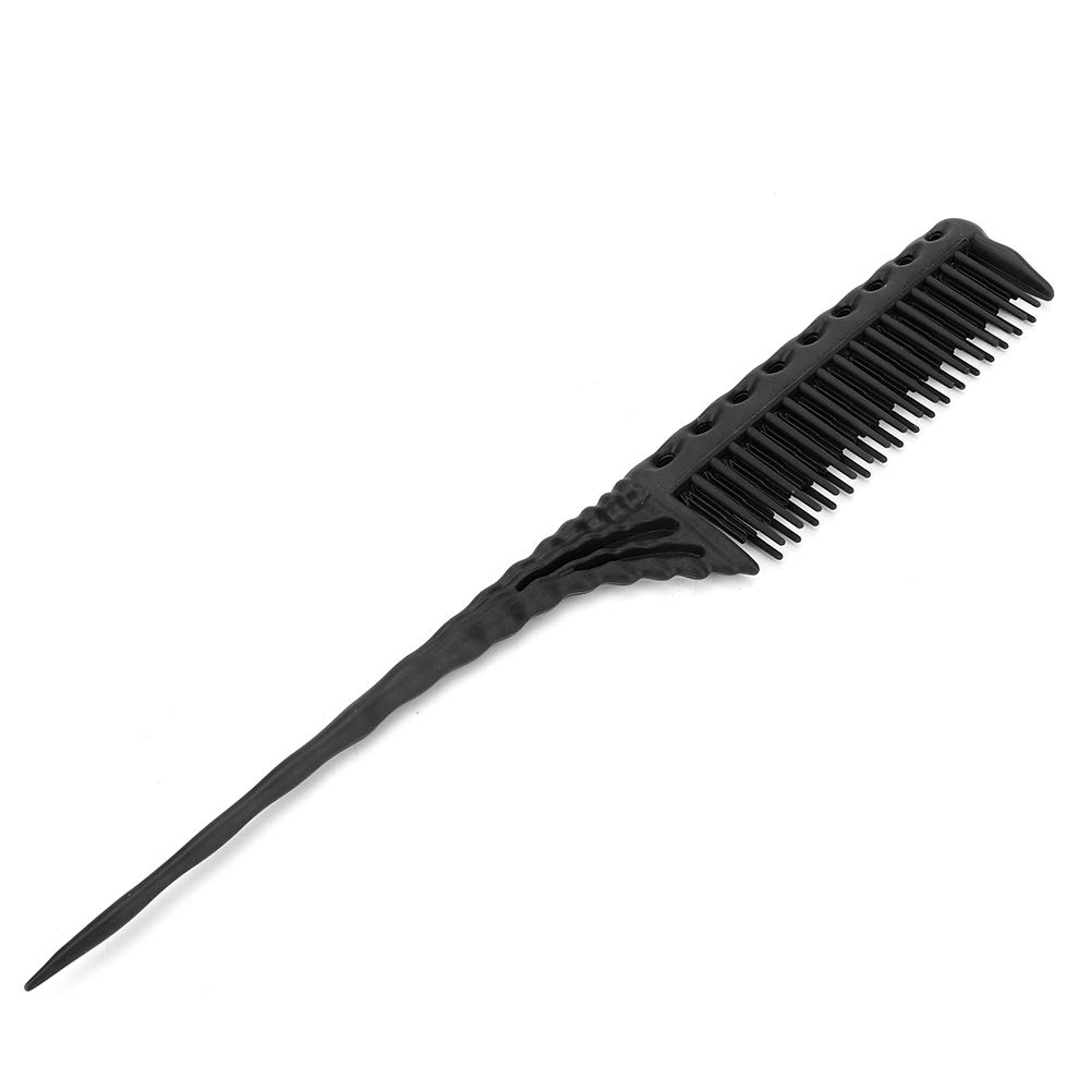 Professional 3-Row Pointed Hair Styling Comb - Barber Salon Hair Modeling Tool for Styling, Cutting & Detangling (Black) | Perfect for Salon Professionals, Home Haircuts & Beard Grooming