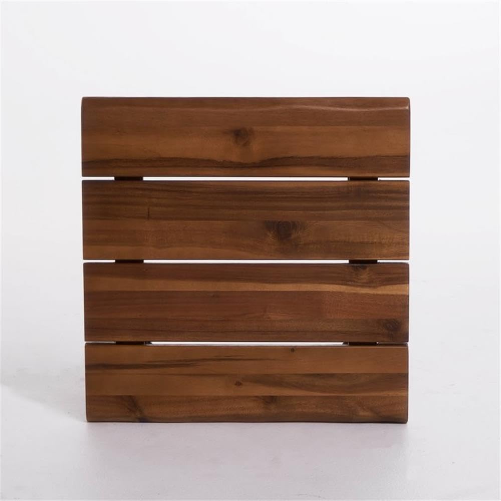 Noble House Geania Acacia Wood Indoor Side Table - Teak Finish End Table for Living Room, Bedroom & Office - Rustic Wooden Accent Table for Home Decor