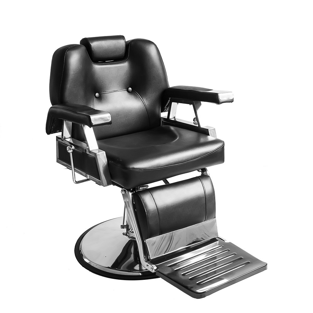 Hydraulic Adjustable Barber Chair 360° Swivel Salon Styling Chair with Footrest - Professional Hairdressing & Beauty Salon Furniture, 110 x 70 x 100-113 cm (Black) - Perfect for Haircuts, Styling, Shaving & Spa Treatments