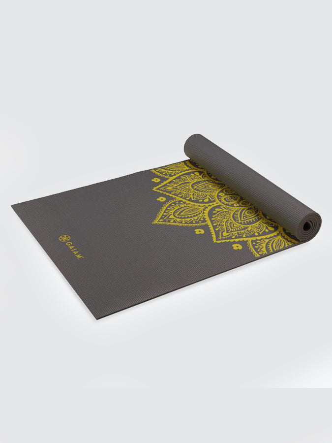Gaiam Premium Citron Sundial Non-Slip Yoga Mat 6mm Thick for Home & Studio Workouts - Ideal for Hot Yoga, Pilates, and Meditation Practice