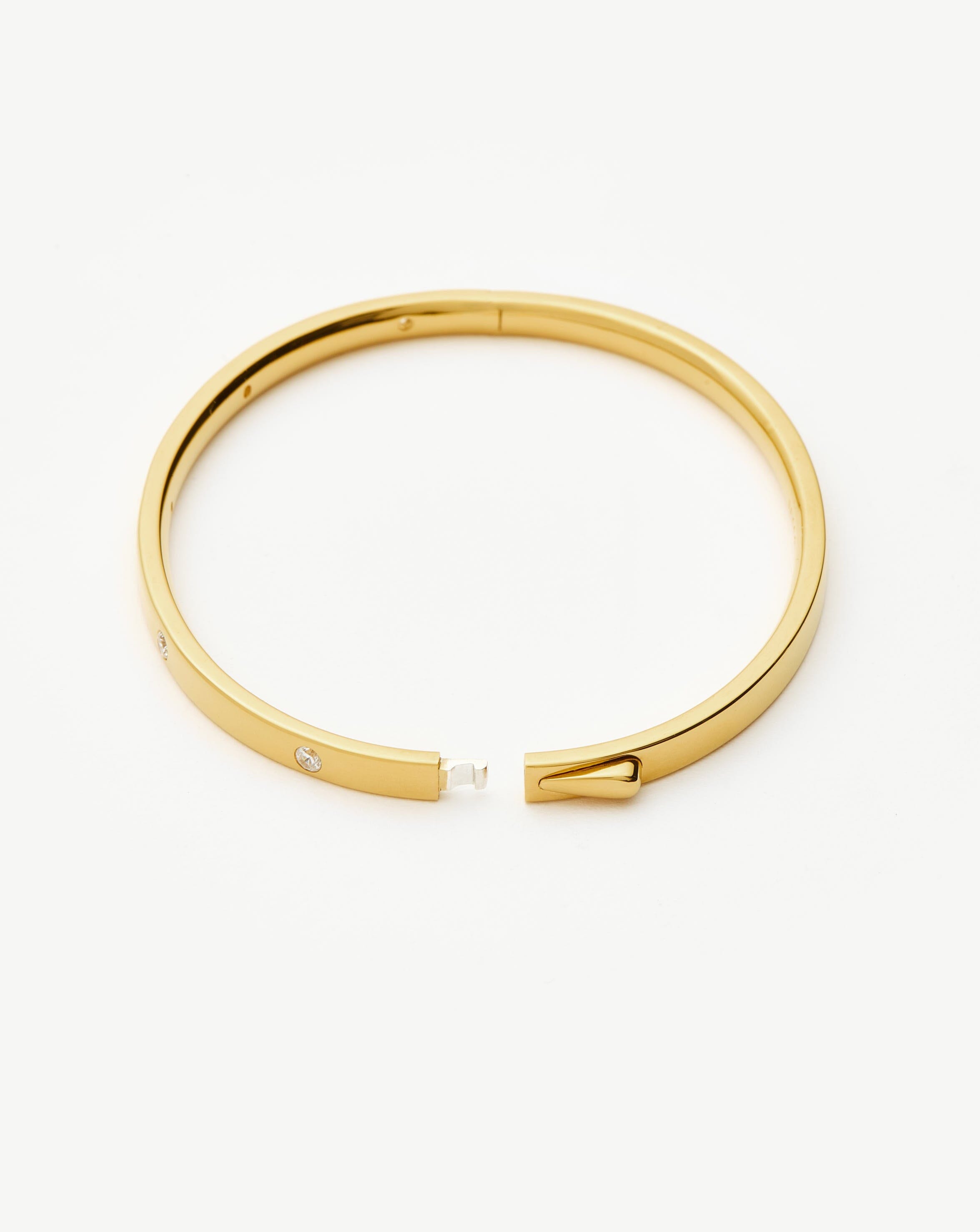 Interstellar Hinged Bangle Bracelet - 18k Gold Vermeil & Cubic Zirconia Jewelry for Women - Perfect for Weddings, Parties & Everyday Elegance