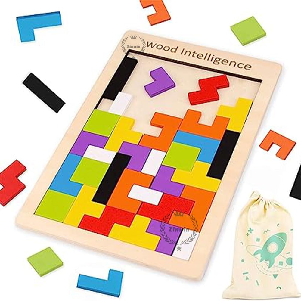 ZINNIA Wooden Puzzle Game for Kids Ages 3+ | Russian Montessori Brain Teaser | Educational Learning Toy for Boys & Girls | Perfect for Preschool Learning & Family Game Night