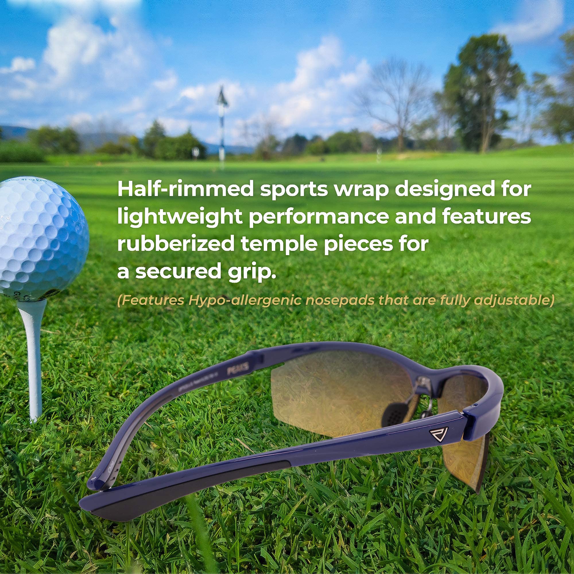 GX5 Unisex Non-Polarized Golf Sunglasses with UV Protection - Lightweight Sports Eyewear for Golfing, Driving, Cycling & Outdoor Activities