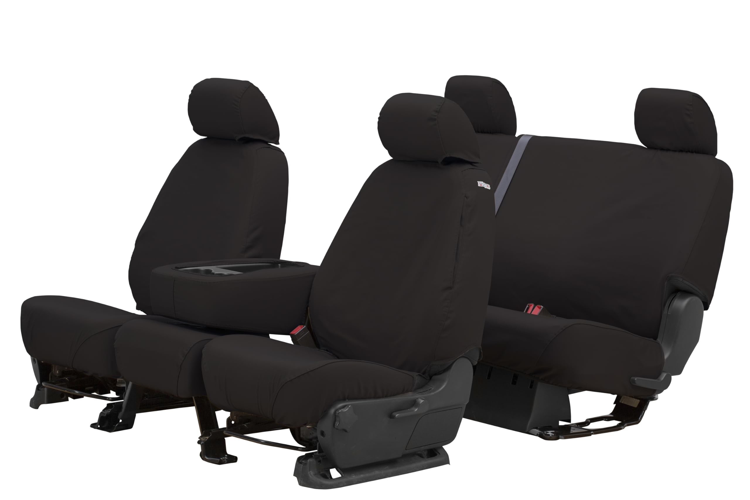 Covercraft SS3351PCCH Custom-Fit Front Bench SeatSaver Seat Covers - Polycotton Fabric, Charcoal Black - Perfect for Trucks, SUVs & Cars - Protect Seats from Wear, Spills & Pets