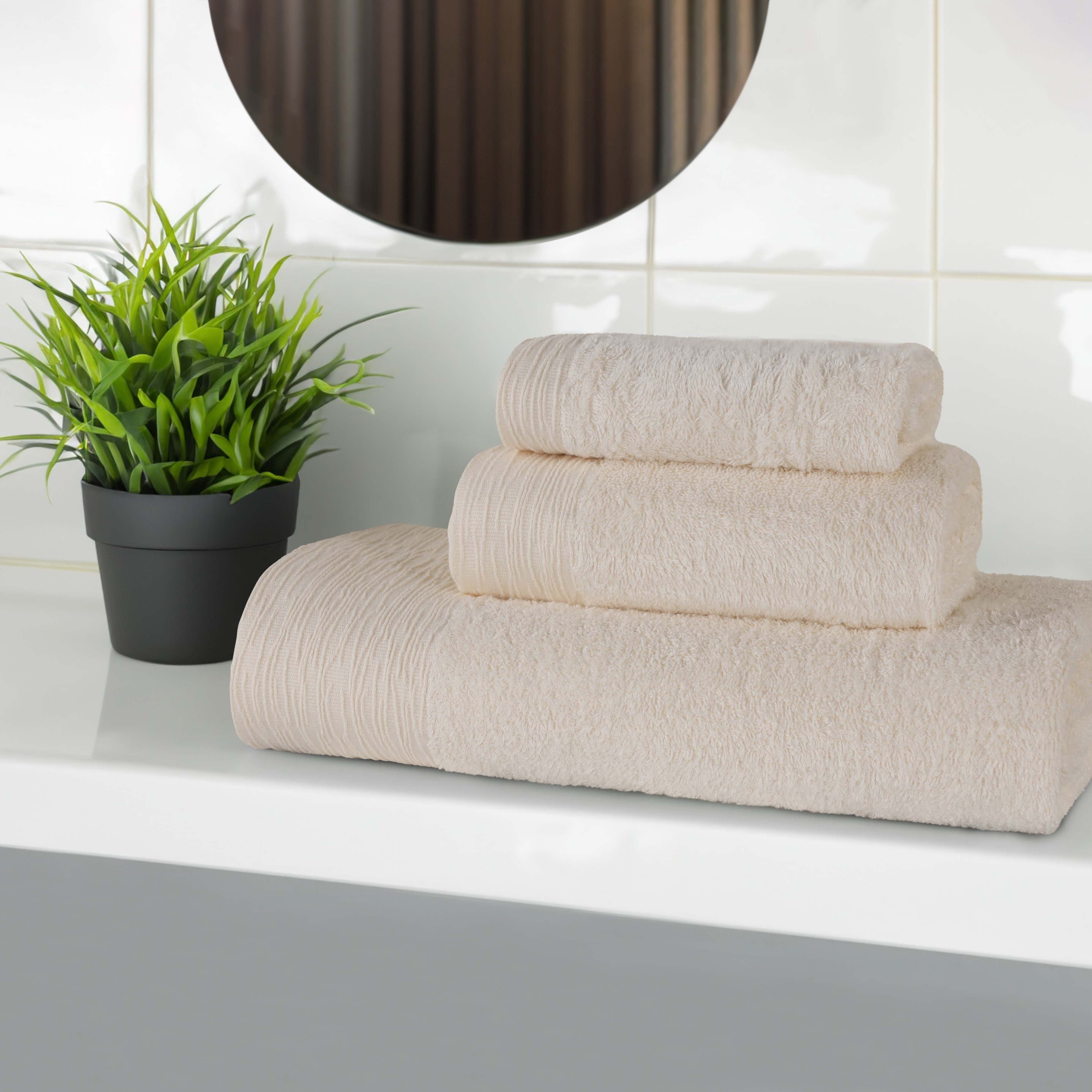 Rayon from Bamboo Eco-Friendly Soft 3-Piece Bath Towel Set - Ultra Absorbent & Sustainable for Spa, Bathroom & Beach Use