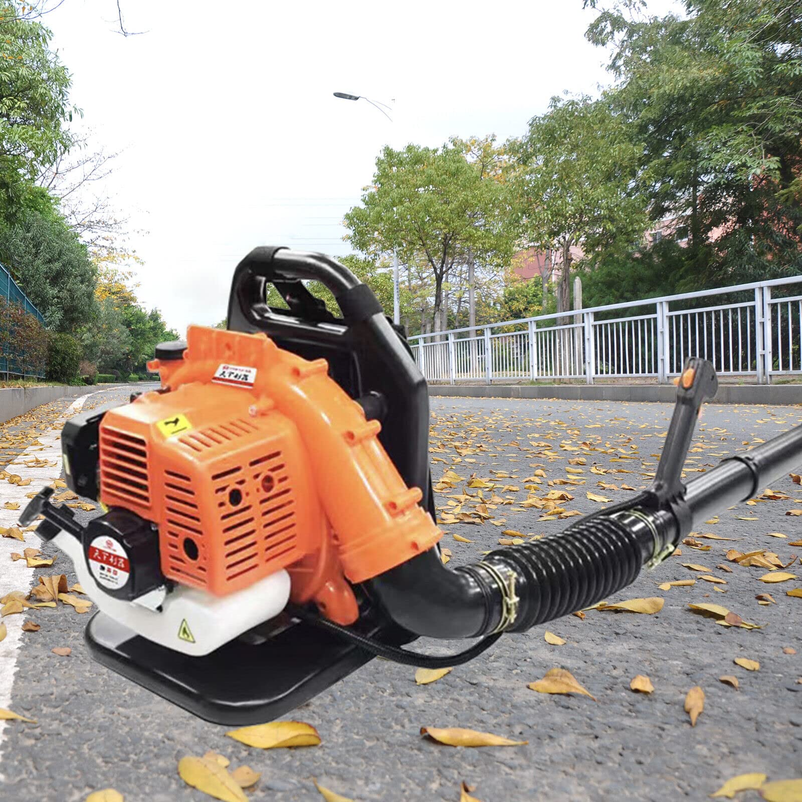 42.7Cc 2-Stroke Gas Powered Backpack Leaf Blower - Commercial Grade Lawn & Snow Blowing Machine with Silencer (720m³/h Airflow) - Ideal for Yard Cleaning, Lawn Maintenance, and Snow Removal
